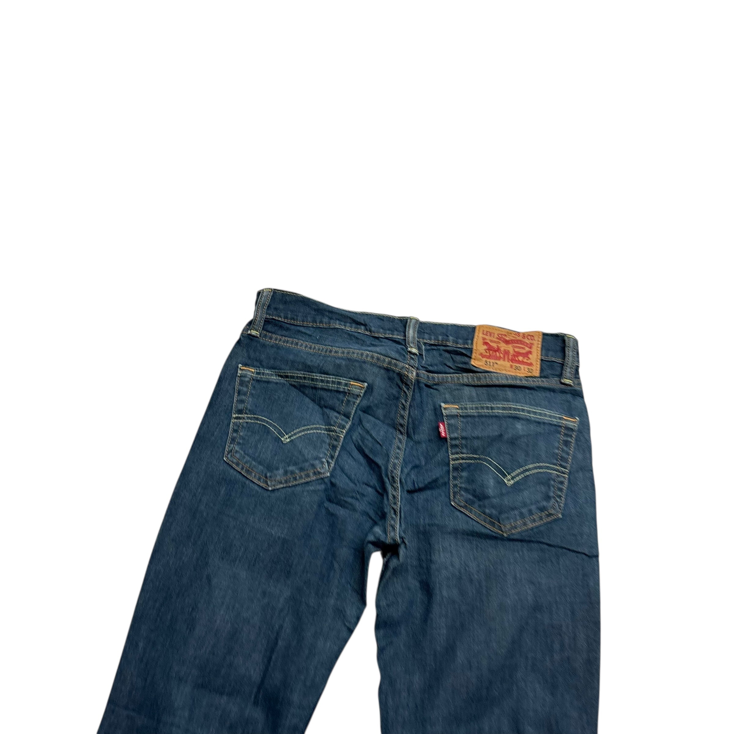 Levis 511 Jeans W30 L32 Mens Dark Blue Slim Fit Stretch Denim (E)