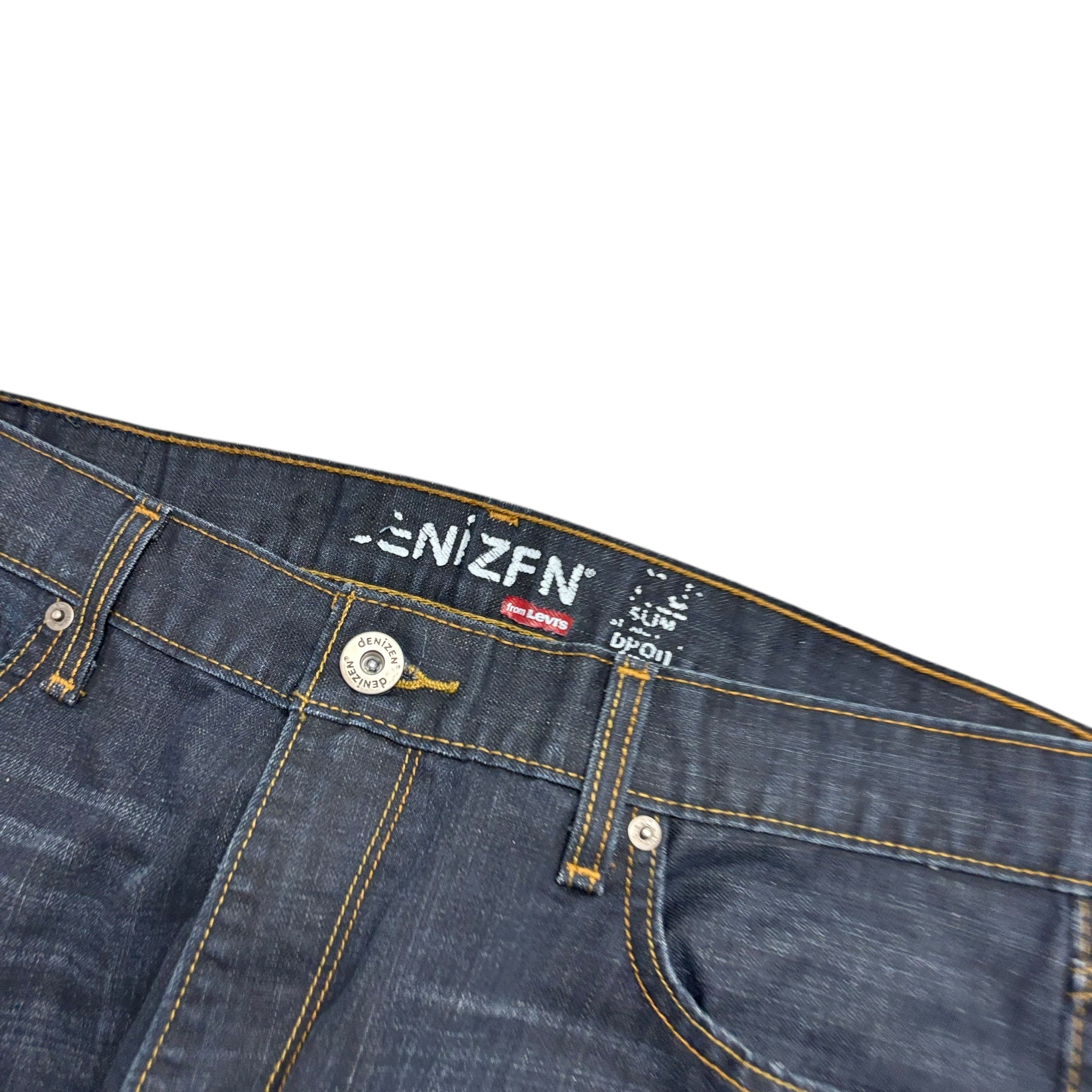 Levis Denizen Jeans W36 L29 Mens Dark Blue Relaxed Straight Vintage Denim (E)