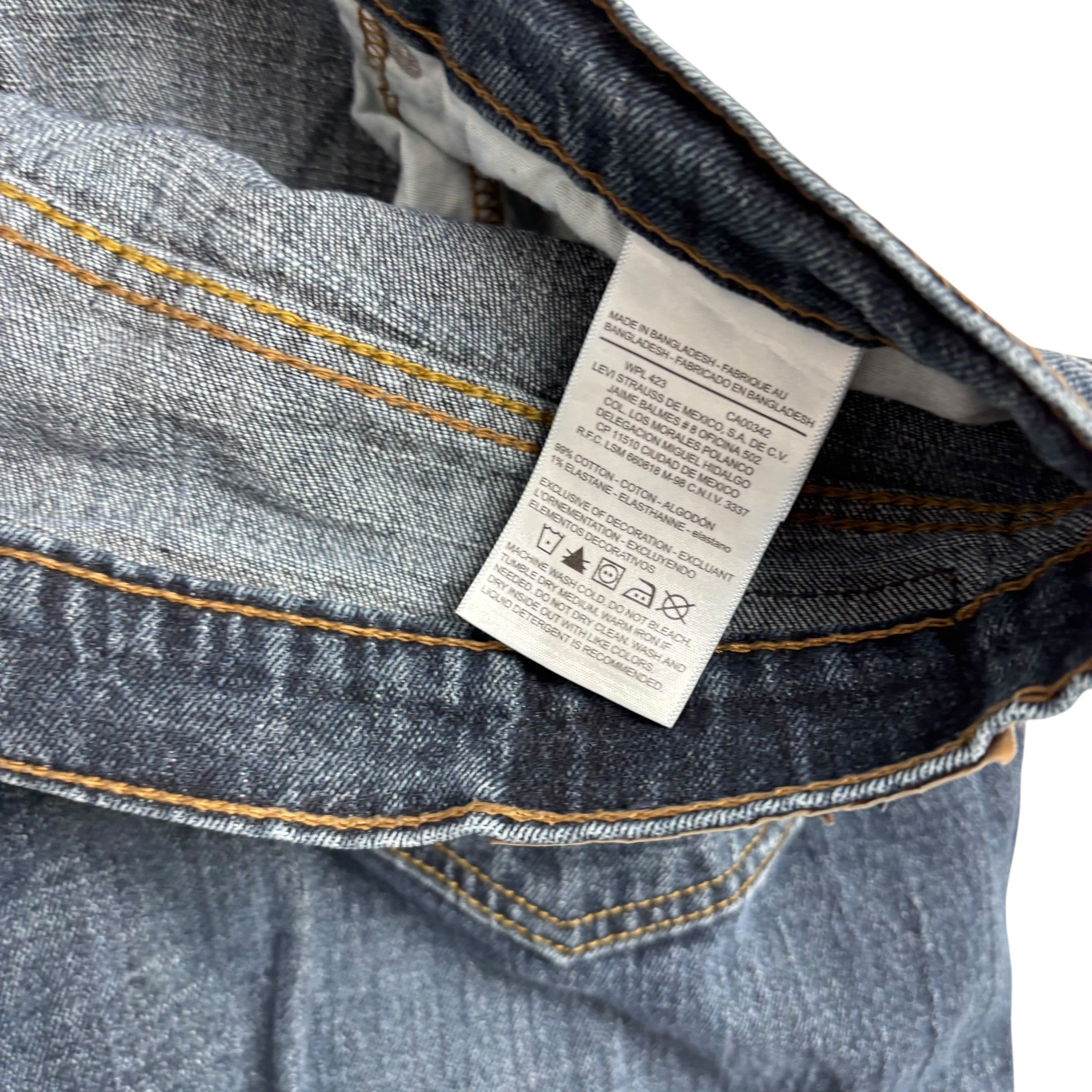 Levis Signature Jeans W36 L30 Mens Dark Blue Relaxed Straight Fit Stretch Denim