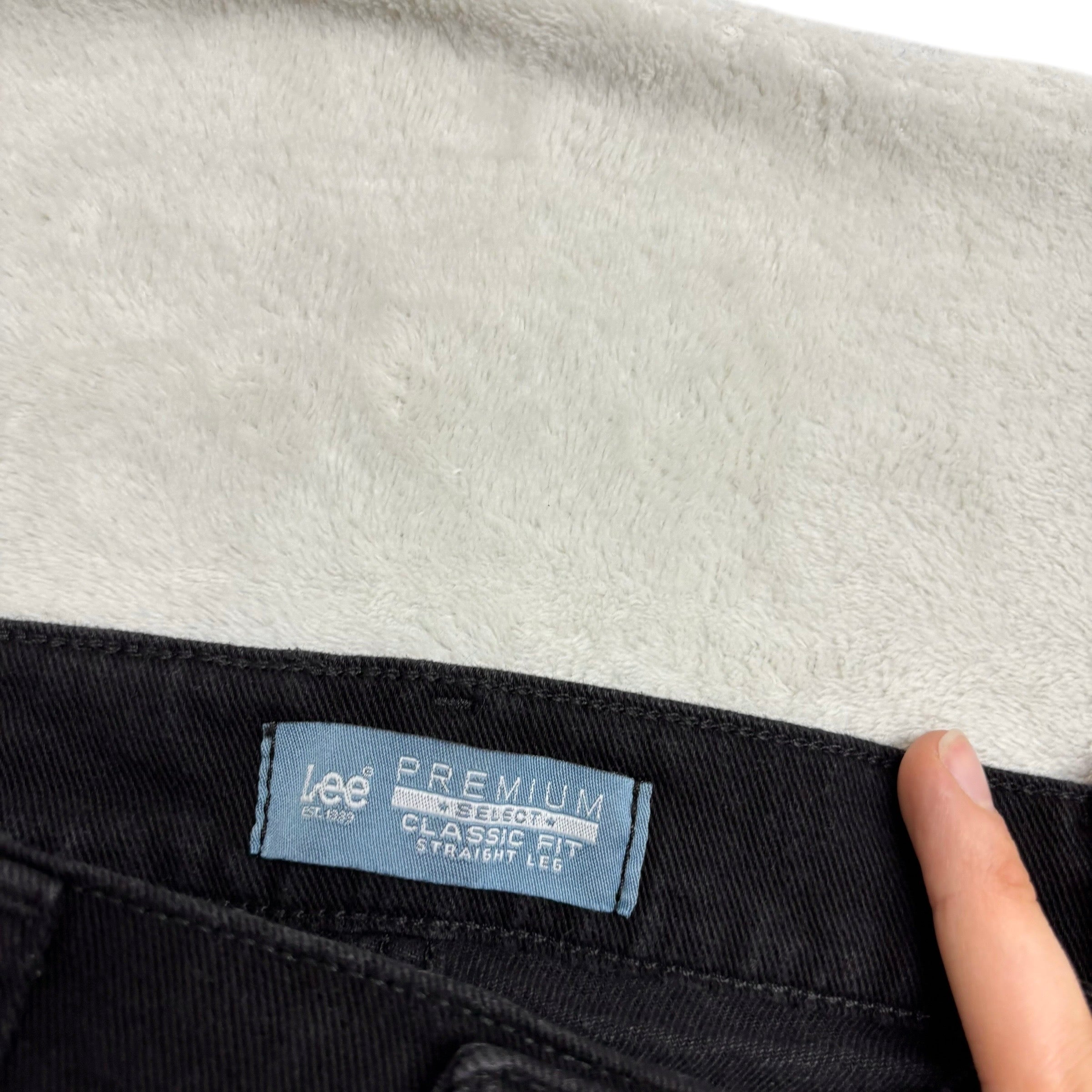 Lee Jeans W34 L30 Mens Black Regular Straight Fit Stretch Denim (E)