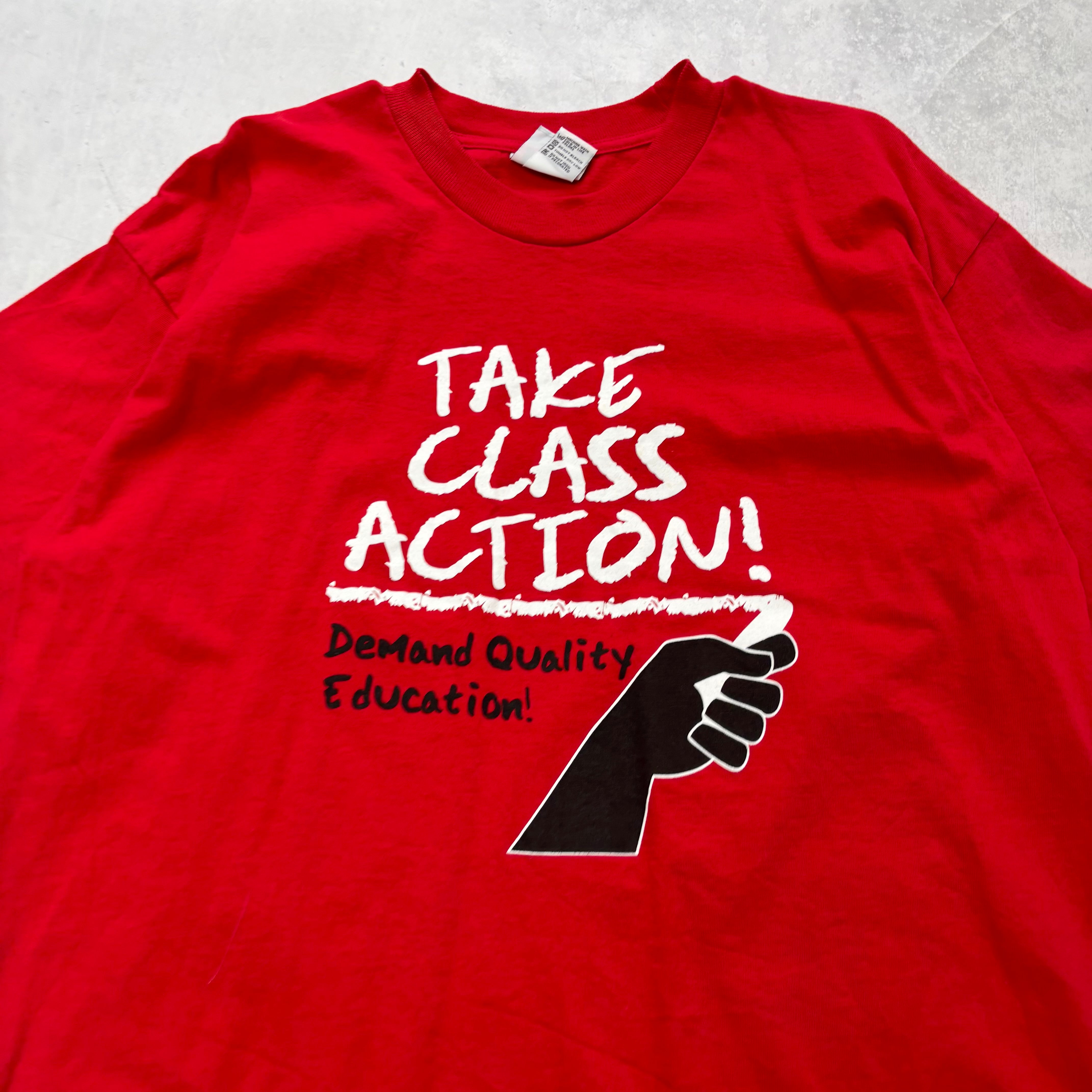 Vintage T Shirt Mens XL Red Graphic Print 00s Union Teachers USA (E)