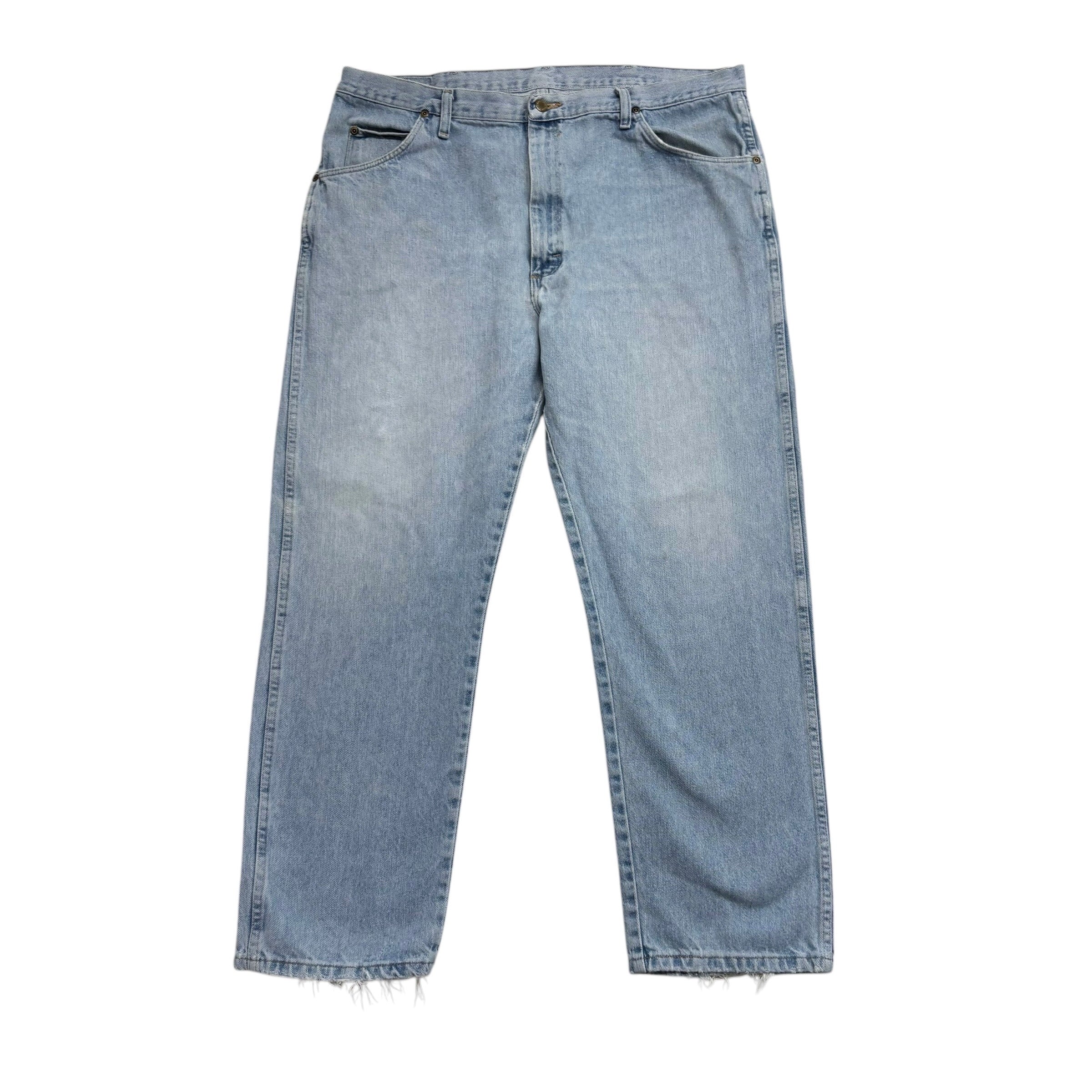 Wrangler Jeans W40 L30 Mens Light Blue Regular Straight Fit Vintage Denim (F)