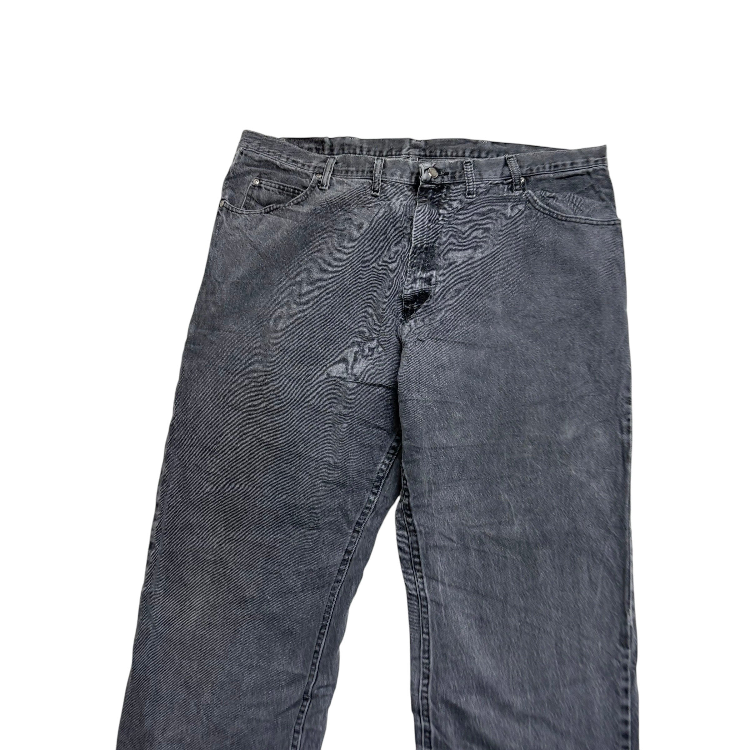 Wrangler Jeans W44 L32 Mens Grey Relaxed Straight Fit Vintage Denim