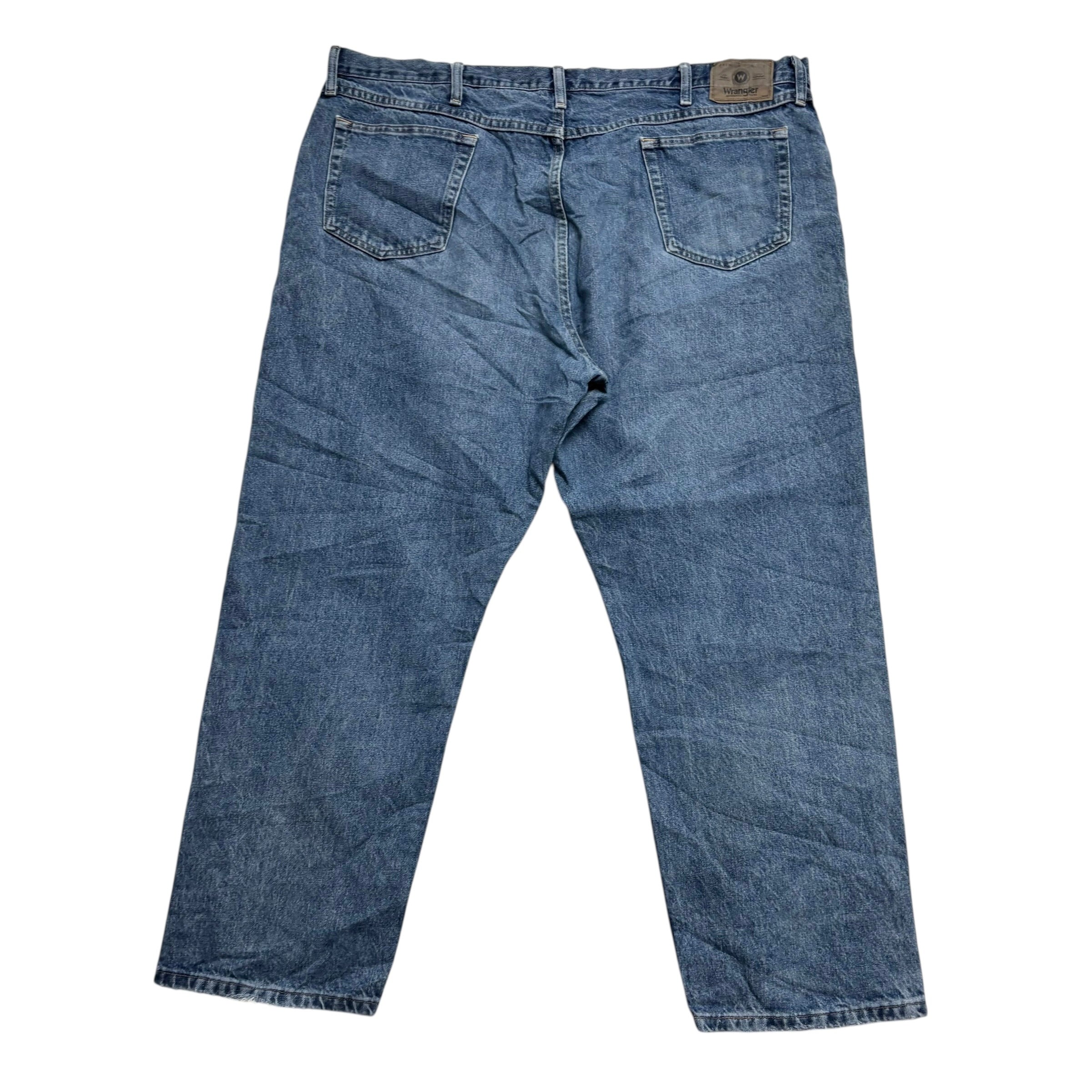 Wrangler Jeans W44 L30 Mens Mid Blue Relaxed Straight Fit Denim