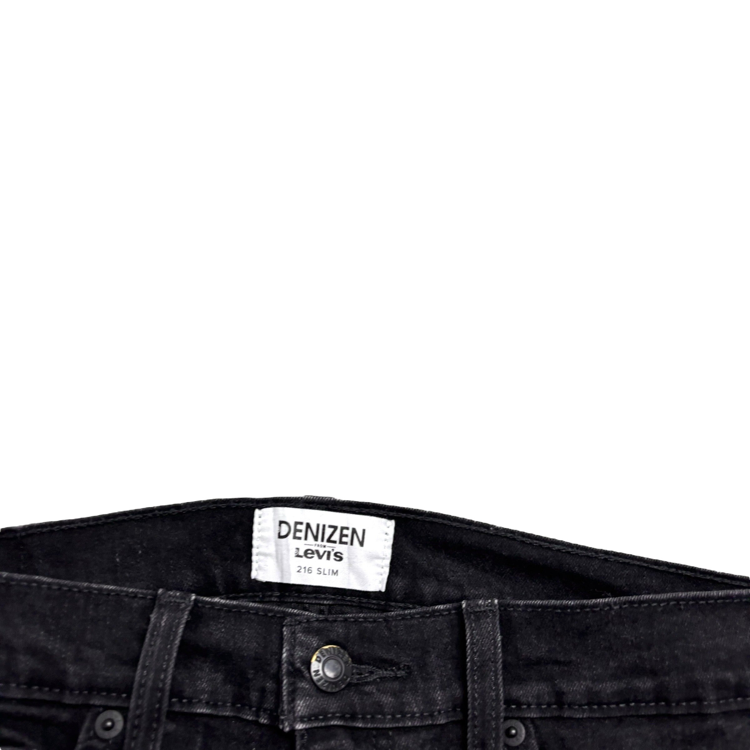 Levis Denizen Jeans W30 L30 Mens Black Slim Fit Stretch Denim (E)