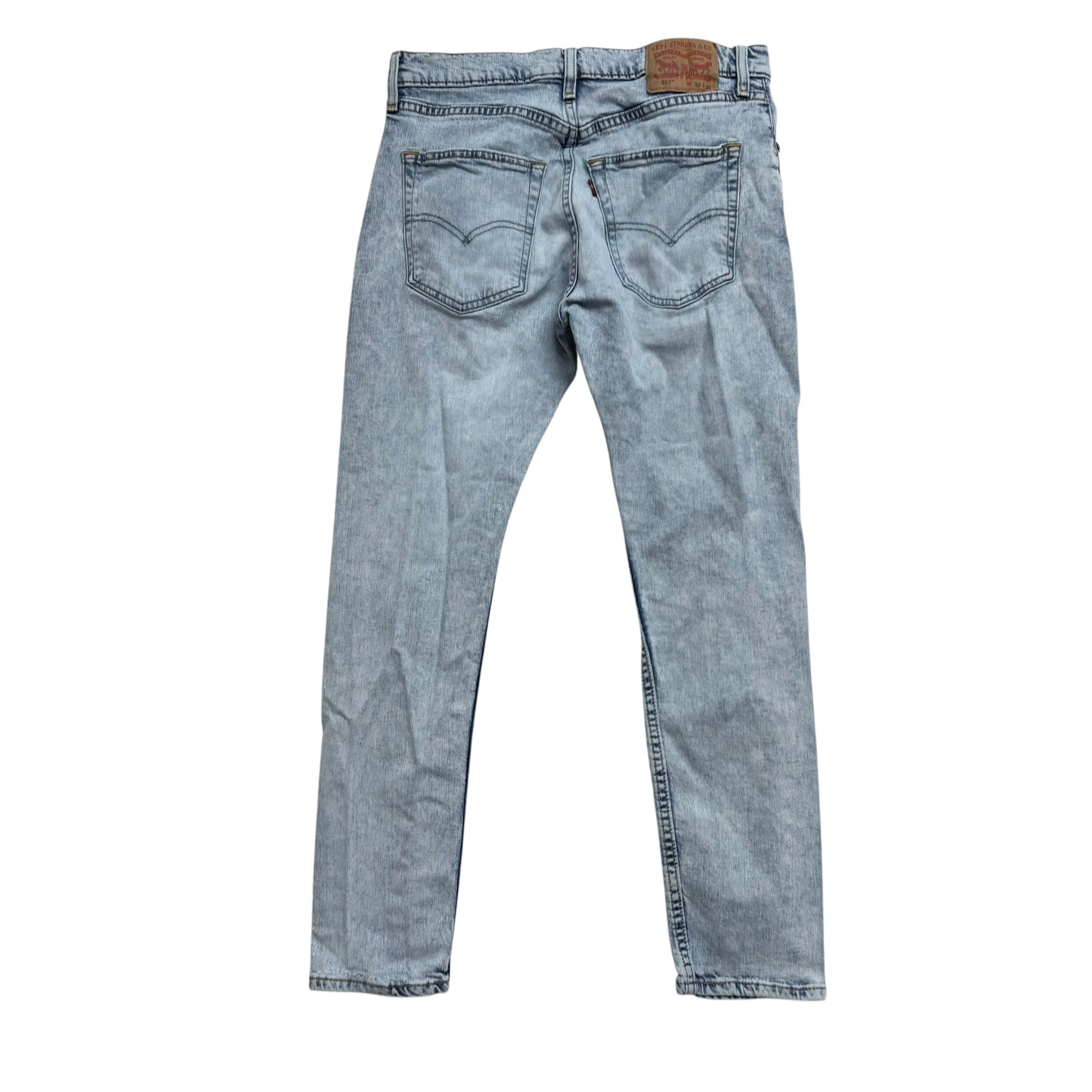 Levis 512 Jeans W32 L29 Mens Light Blue Slim Tapered Fit Stretch Distressed