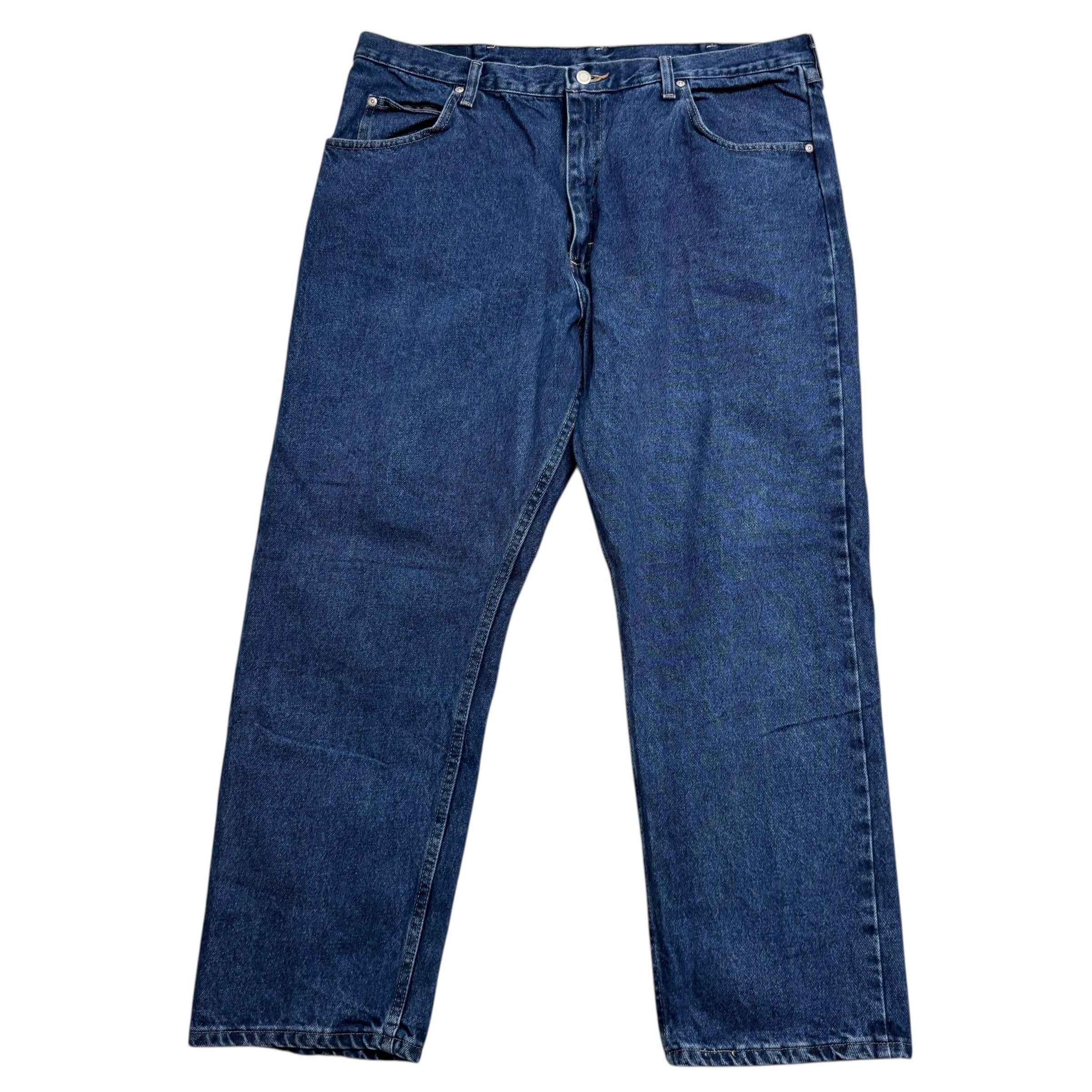 Wrangler Jeans W40 L30 Mens Mid Blue Relaxed Straight Fit Denim (E)