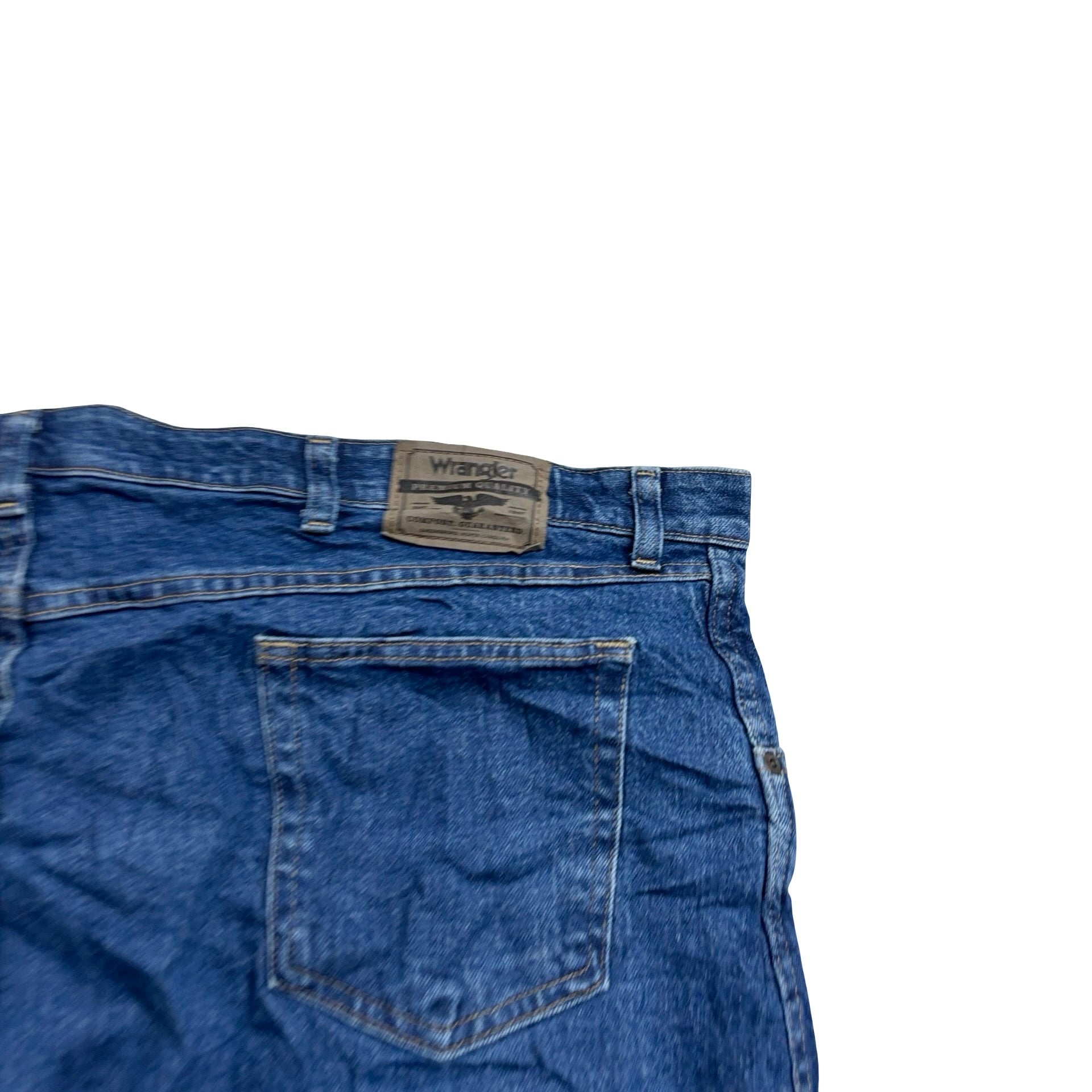 Wrangler Jeans W46 L29 Mens Mid Blue Regular Straight Fit Stretch Denim (E)