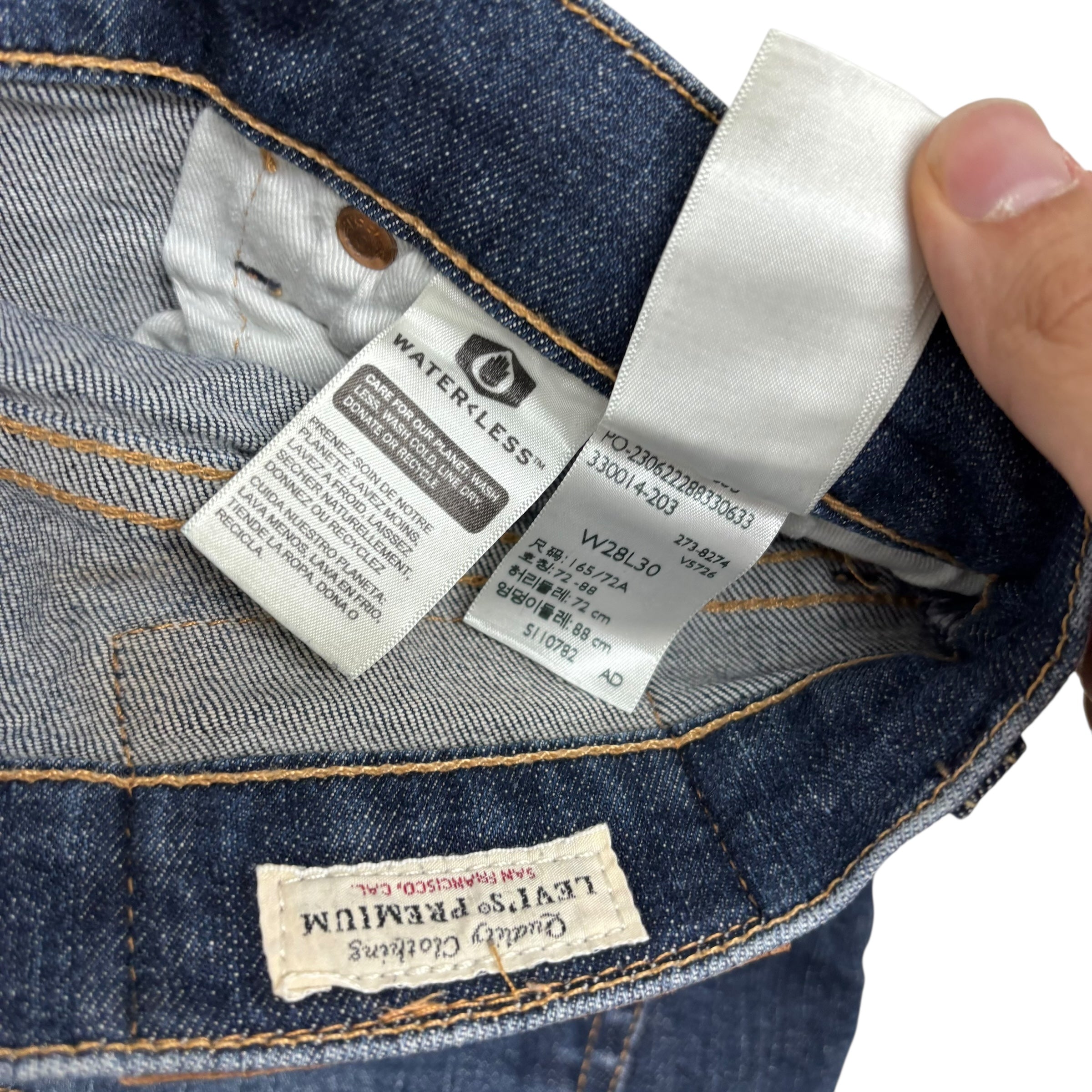 Levis 512 Jeans W28 L27 Mens Dark Blue Slim Tapered Fit Stretch Denim (E)