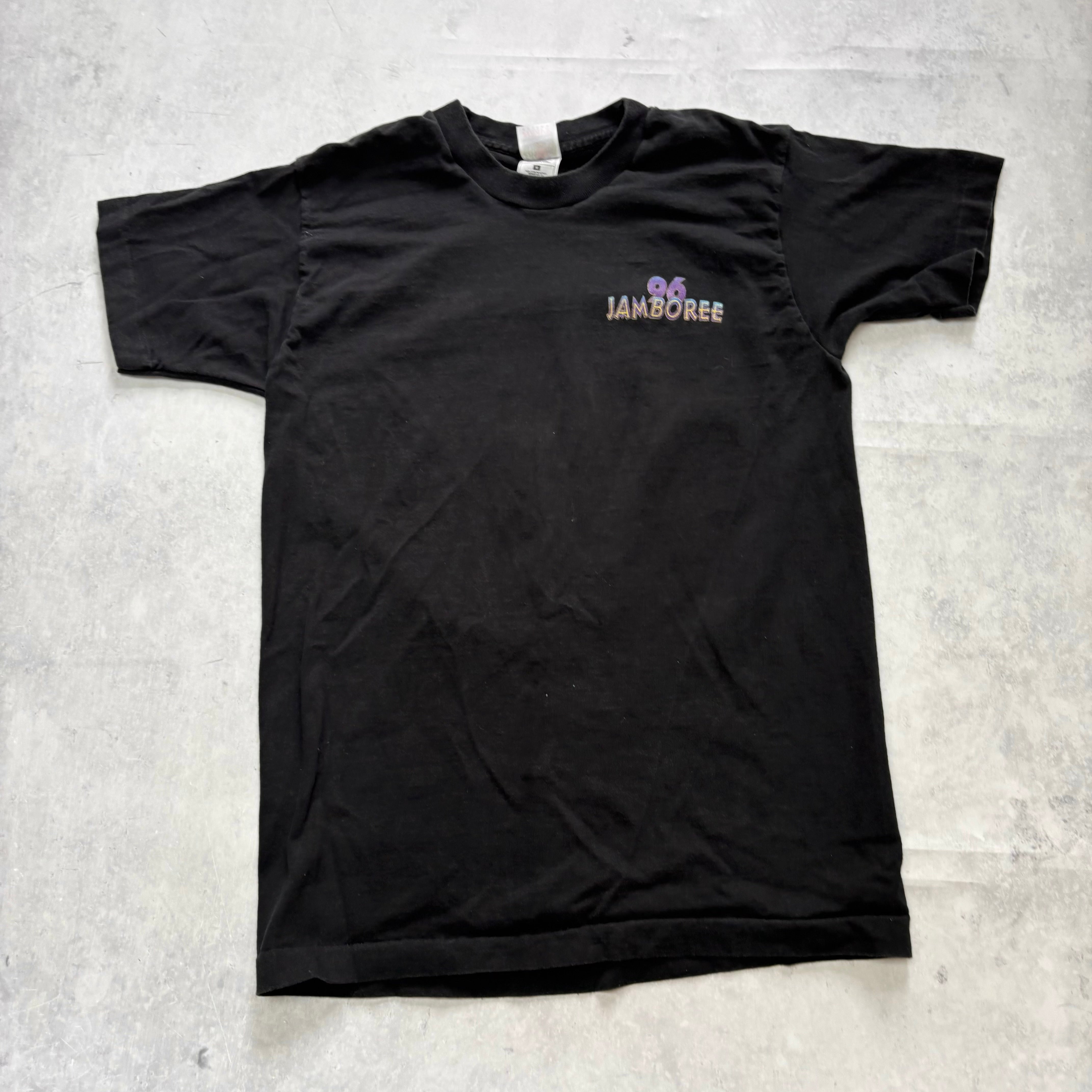 Vintage T Shirt Mens Small Black Single Stitch Graphic Print 90s USA (E)