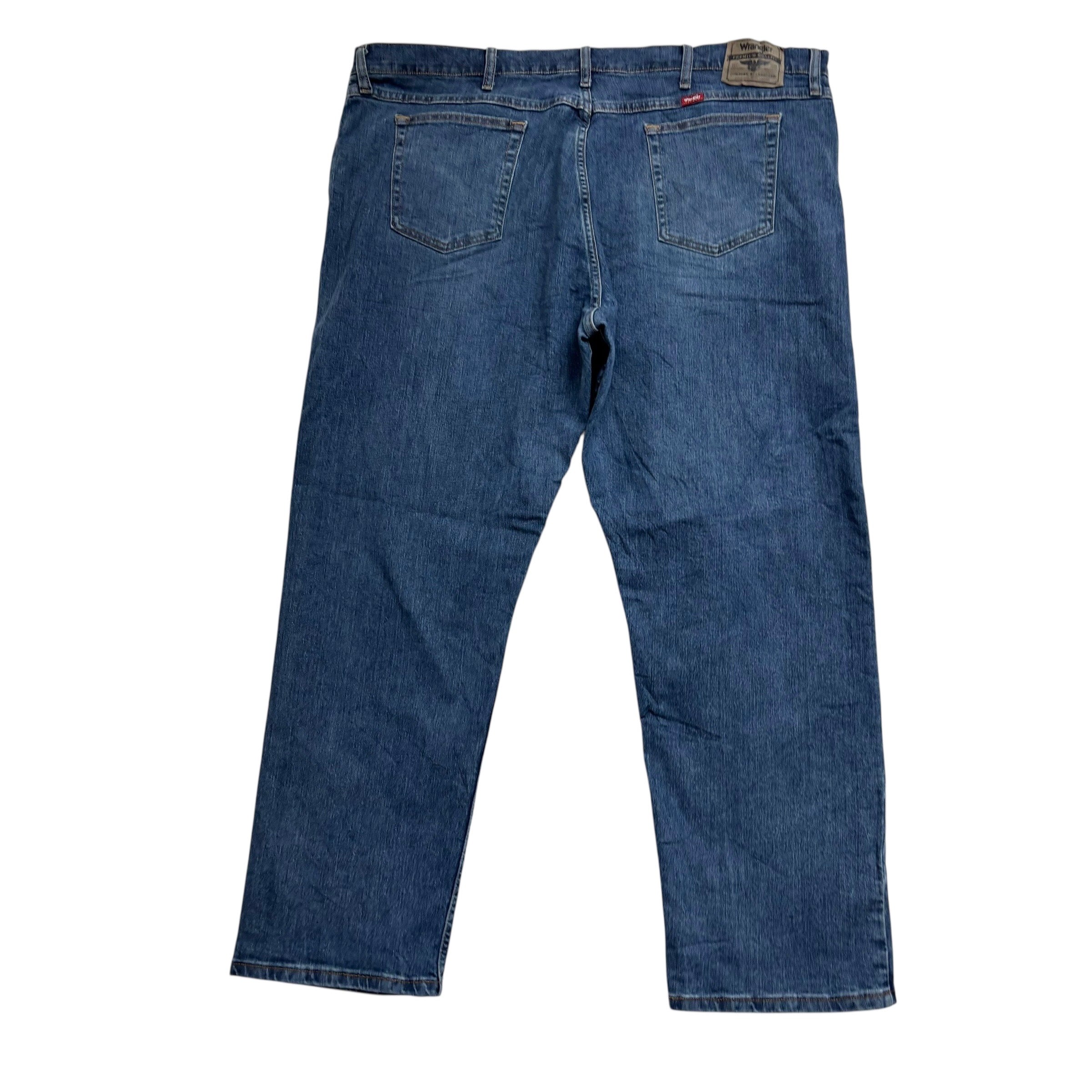 Wrangler Jeans W44 L30 Mens Dark Blue Relaxed Straight Fit Stretch Denim (E)