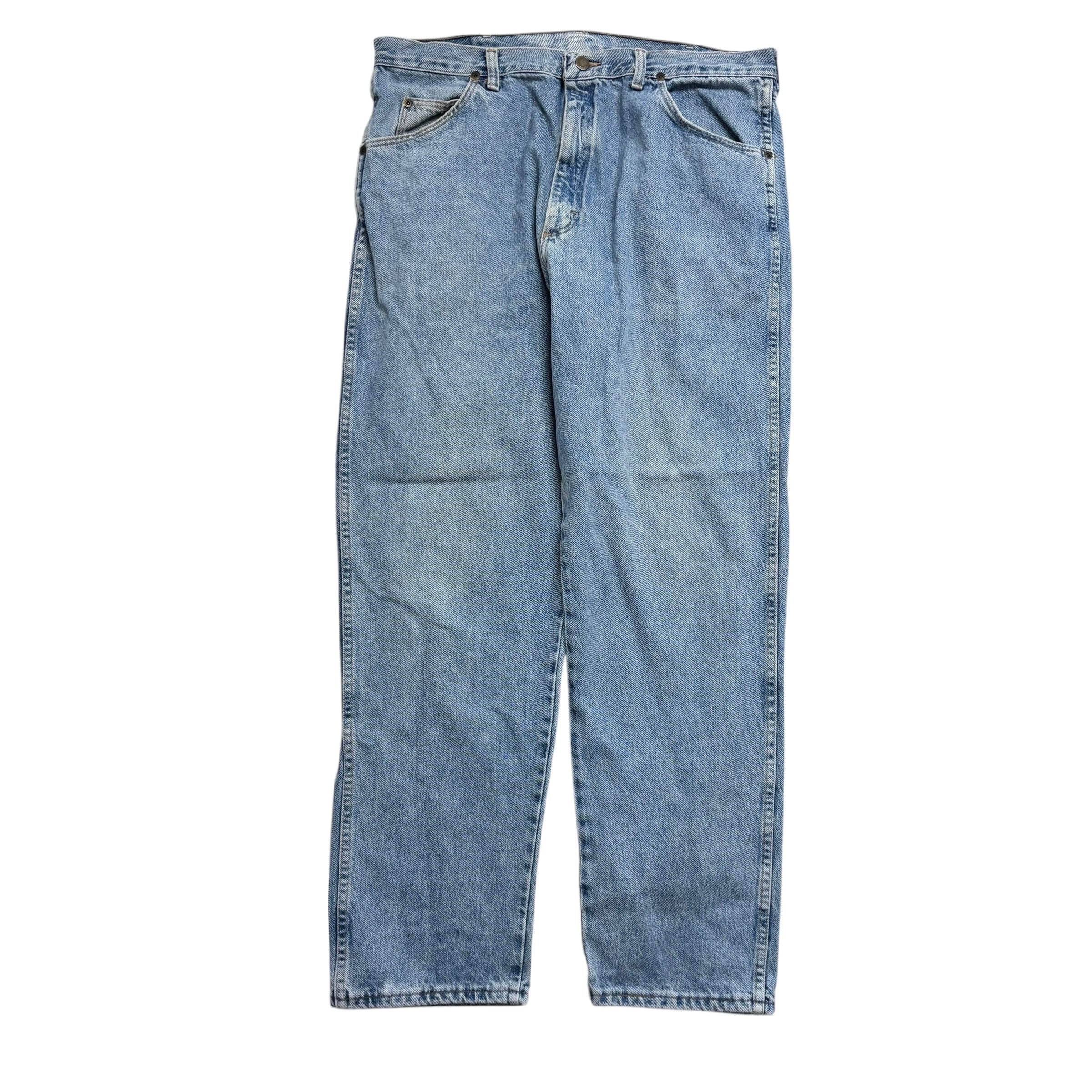 Wrangler Jeans W38 L30 Mens Mid Blue Relaxed Tapered USA Made Vintage
