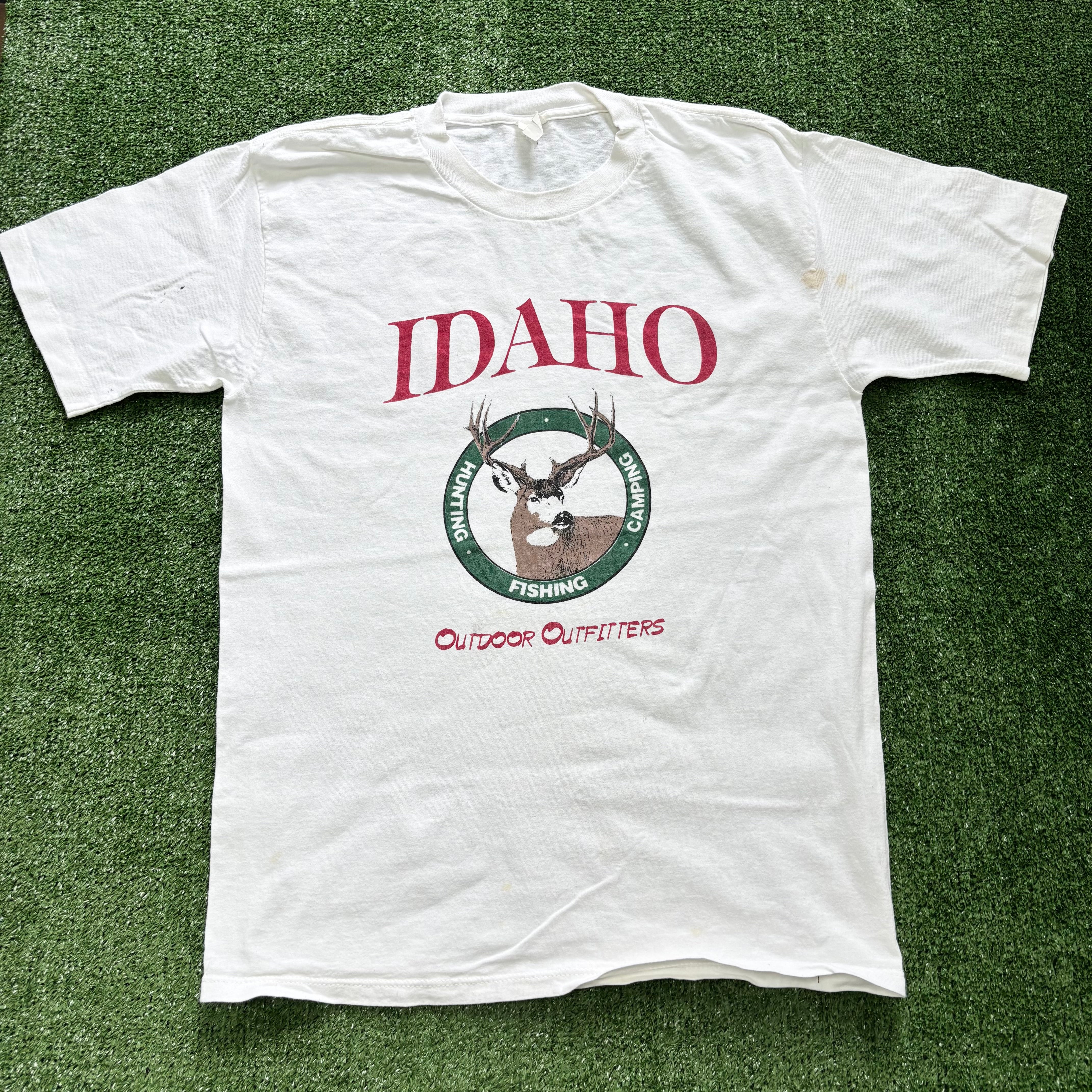 Vintage T Shirt Mens Large White Single Stitch Graphic Print 90s Tourist (F)