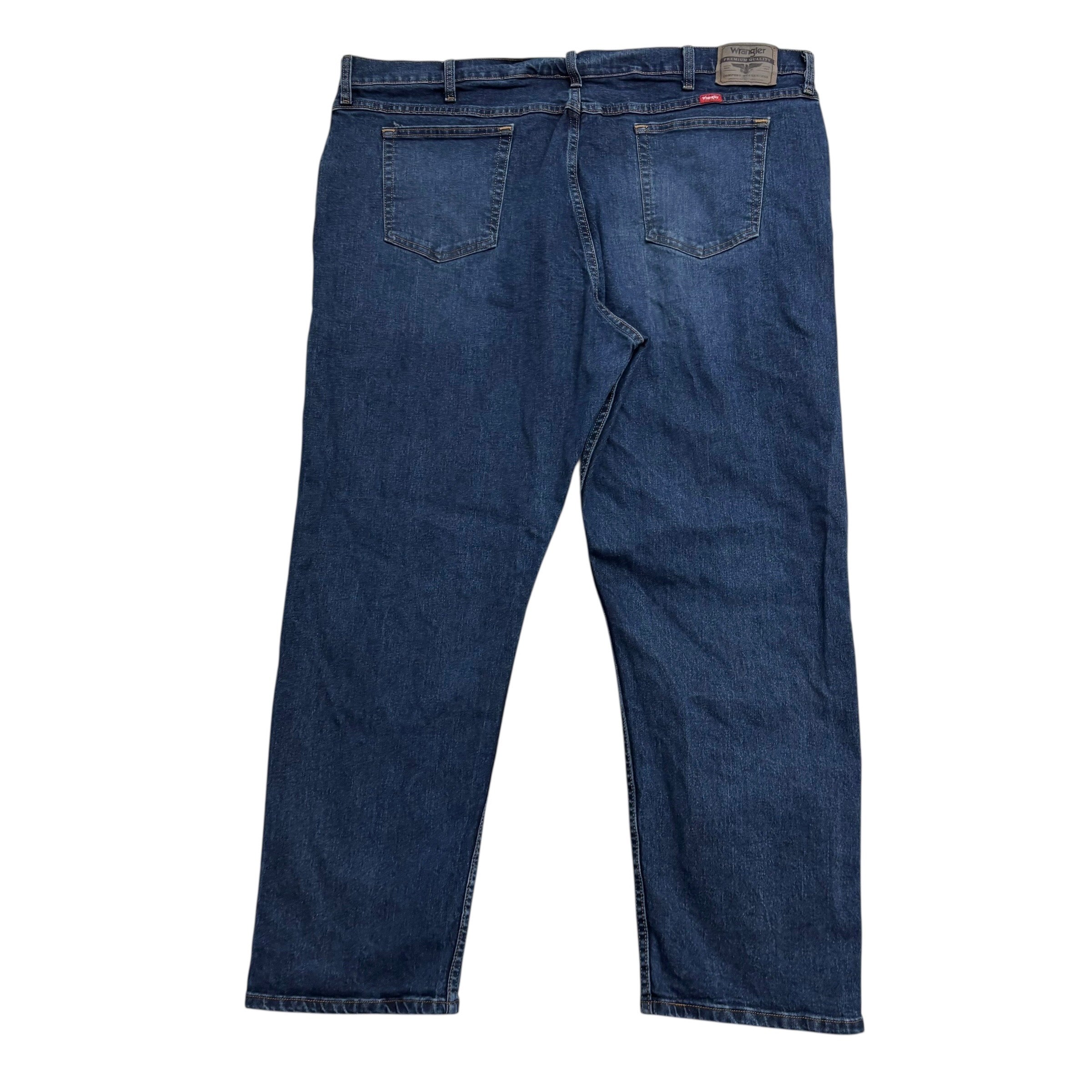 Wrangler Jeans W46 L30 Mens Dark Blue Relaxed Straight Fit Stretch Denim (E)