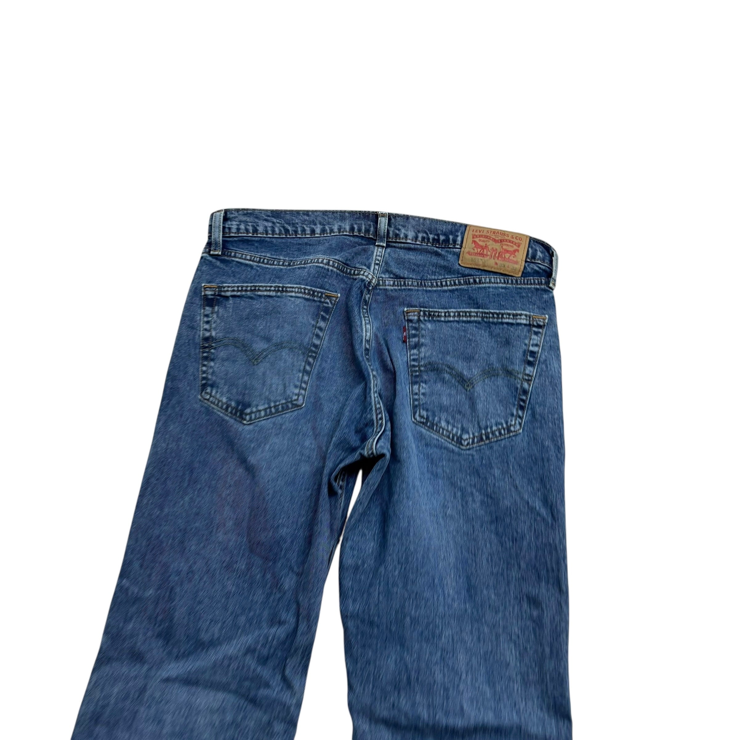 Levis 559 Jeans W33 L32 Mens Mid Blue Relaxed Straight Fit Stretch Denim (E)