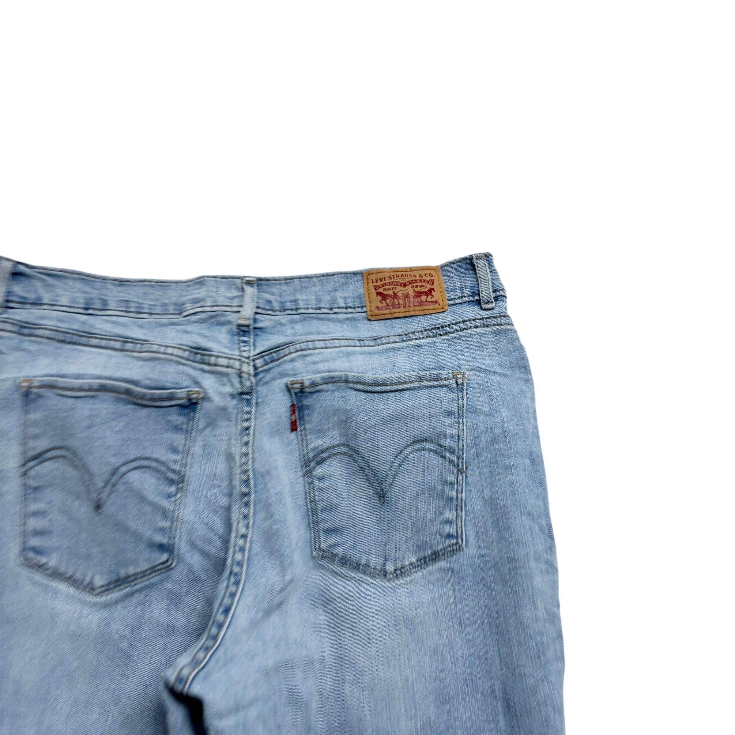 Levis Jeans W30 L30 Womens Classic Straight Light Blue Stretch Denim (E)