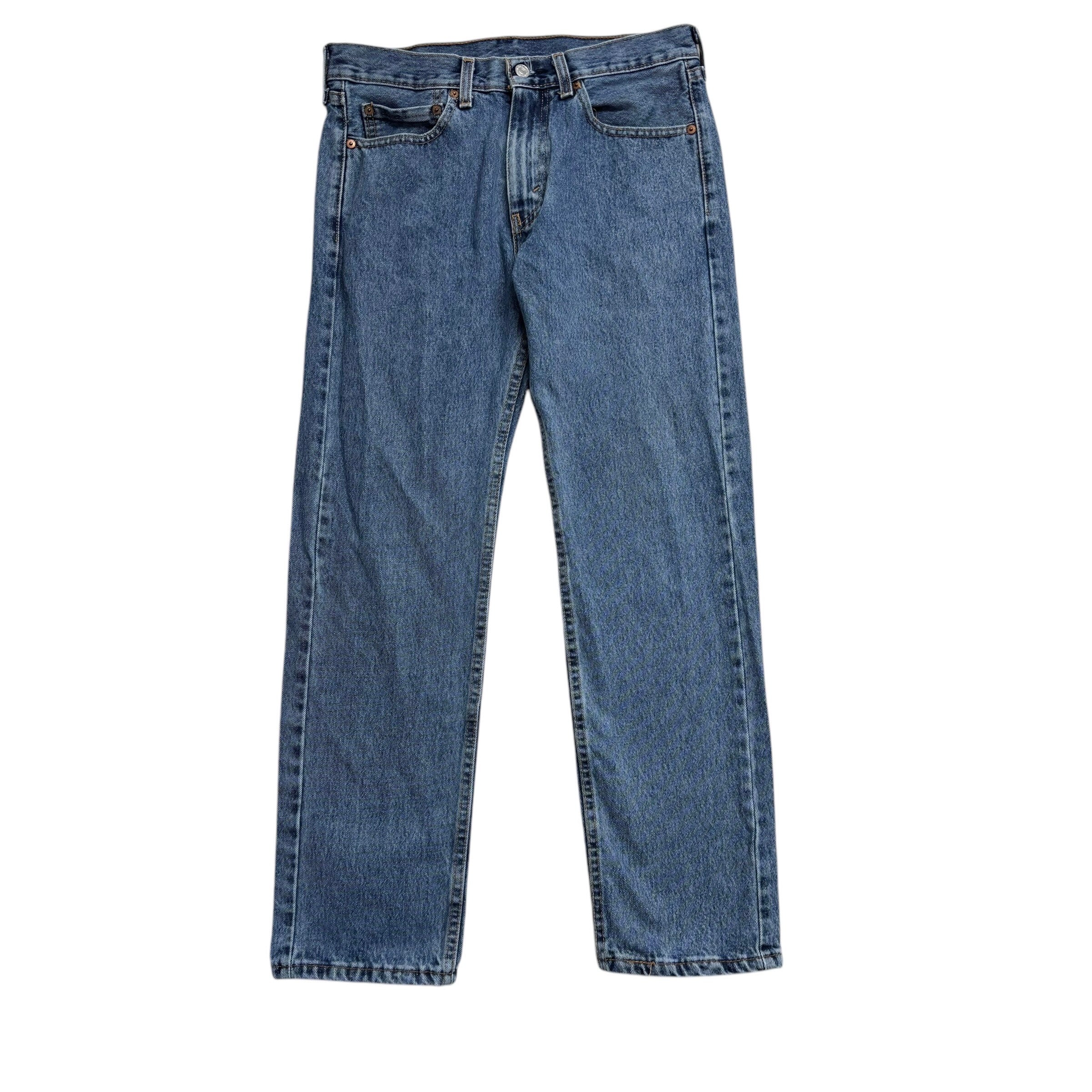 Levis 505 Jeans W31 L30 Mens Mid Blue Regular Straight Fit Denim (E)