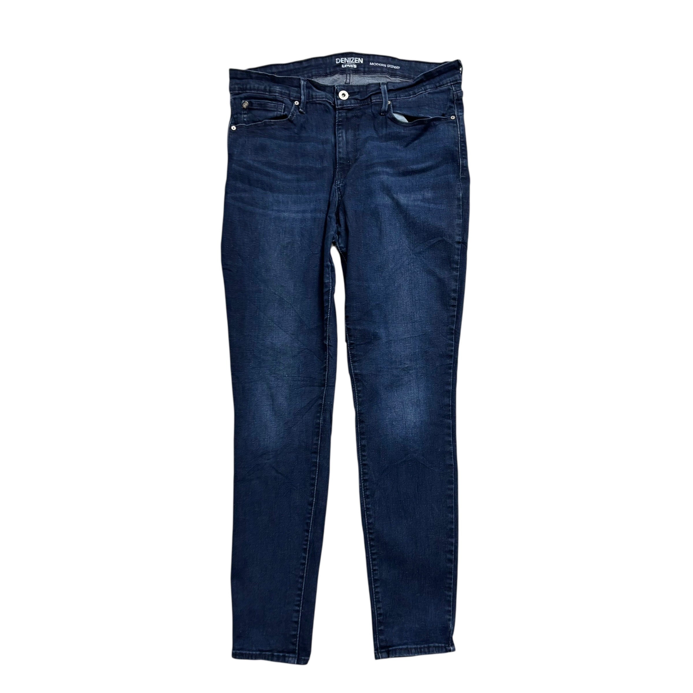 Levis Denizen Jeans W32 L30 Womens Skinny Fit Navy Blue Stretch Denim