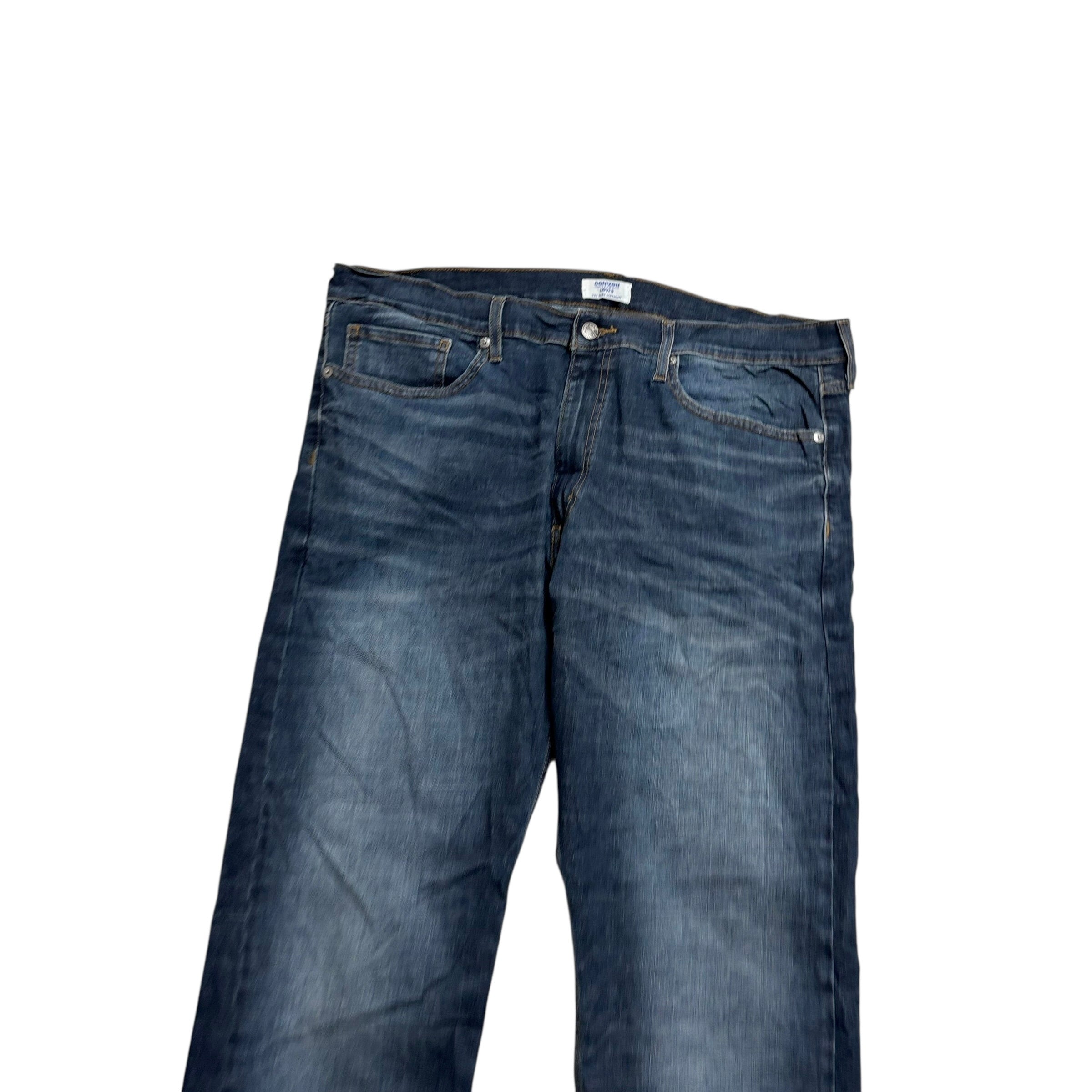 Levis Denizen Jeans W38 L30 Mens Dark Blue Slim Straight Stretch Denim (E)