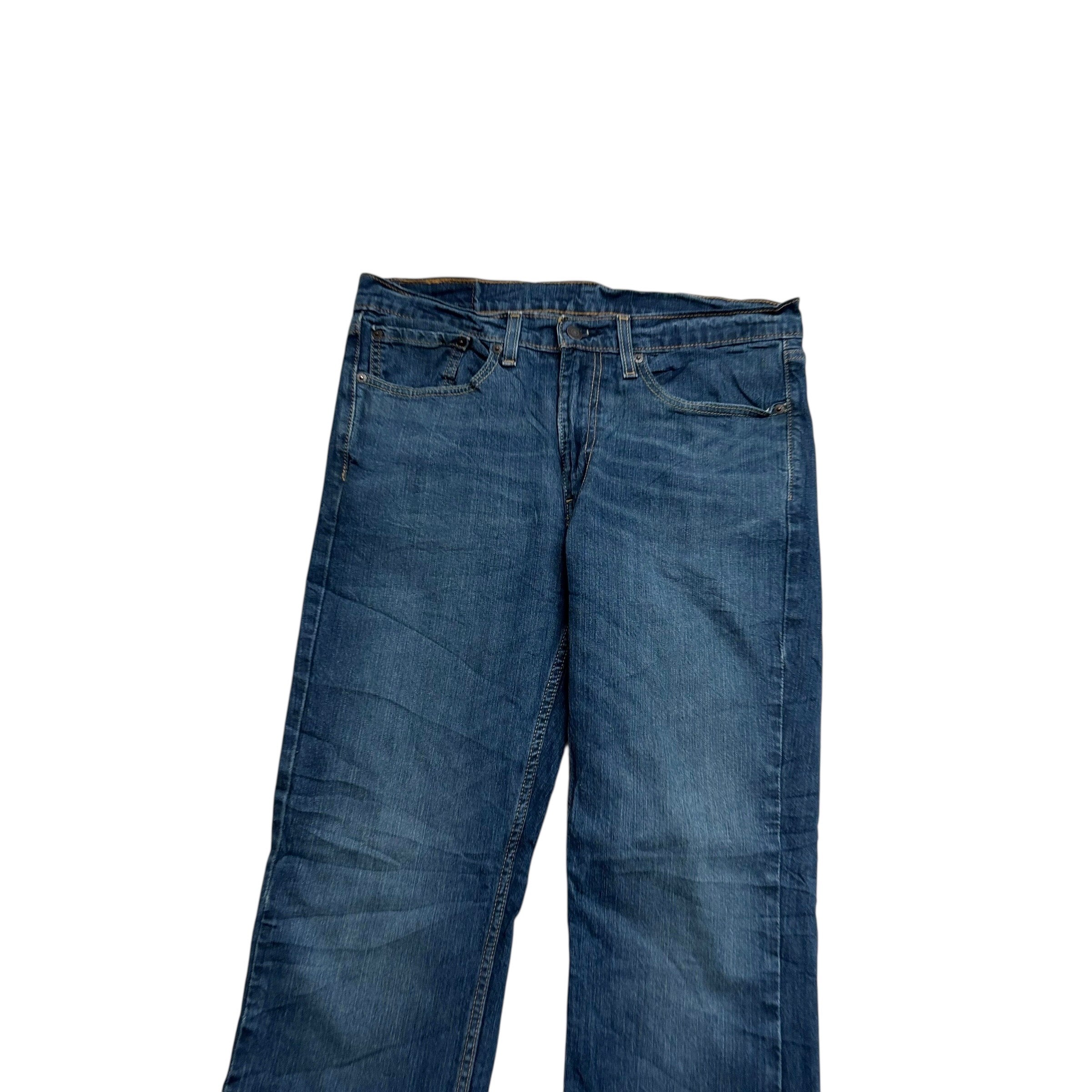 Levis 514 Jeans W33 L32 Mens Dark Blue Regular Straight Fit Stretch Denim (E)