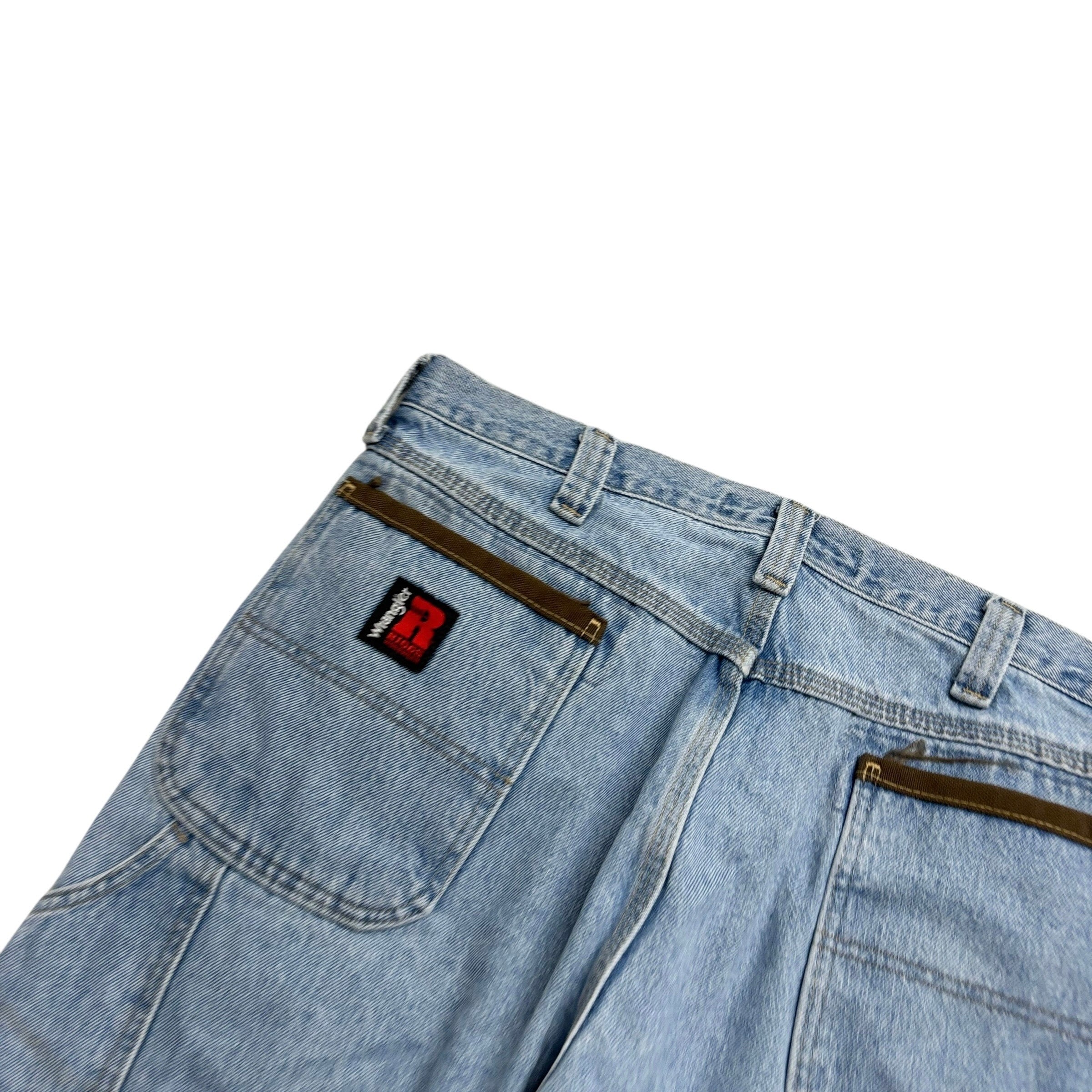 Wrangler Carpenter Jeans W38 L30 Mens Light Blue Baggy Relaxed Straight Fit (F)