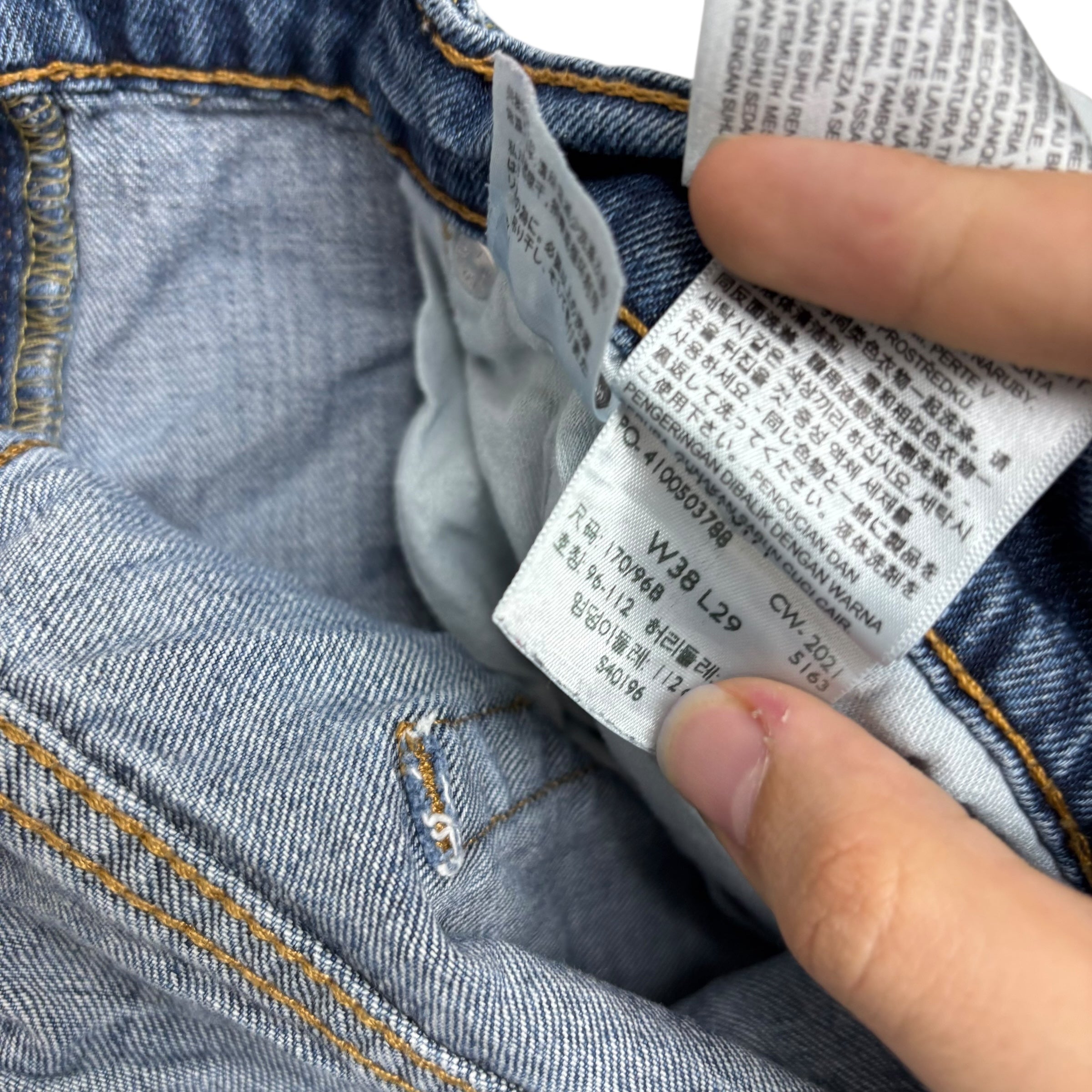 Levis 541 Jeans W38 L29 Mens Mid Blue Athletic Tapered Fit Stretch Denim