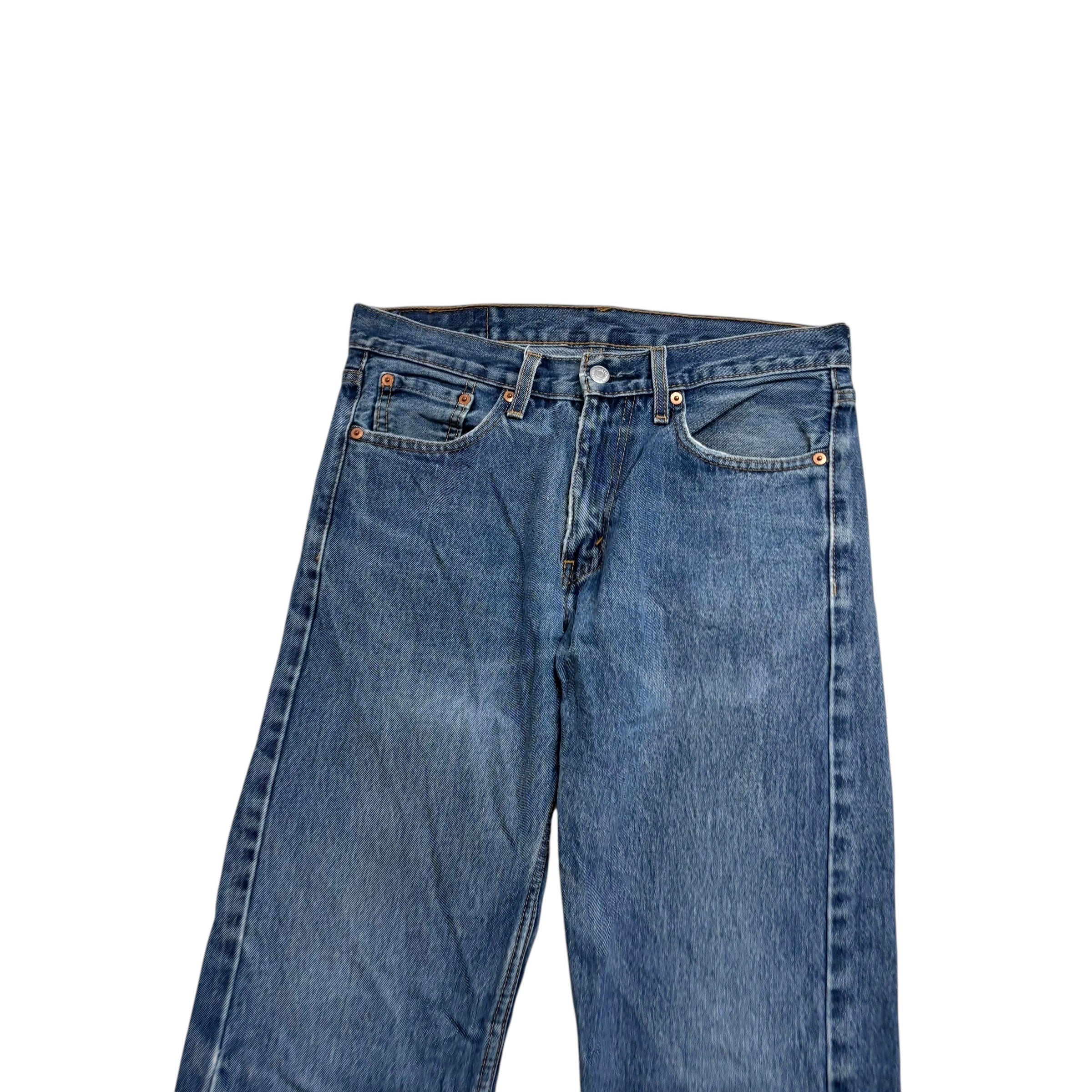 Levis 505 Jeans W30 L33 Mens Mid Blue Regular Straight Fit Denim