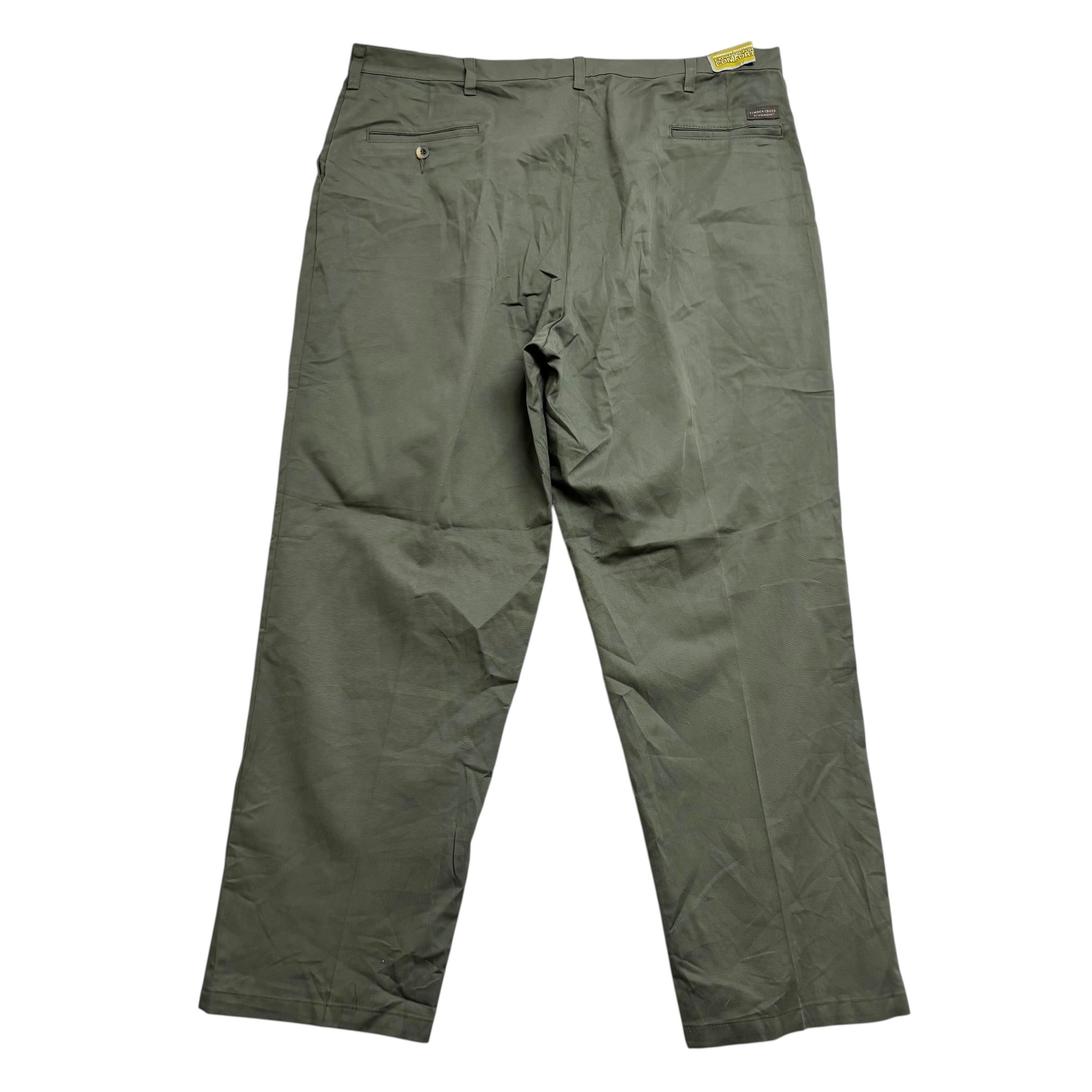Wrangler Pleated Trousers W42 L31 Mens Green Relaxed Straight Fit Vintage (E)