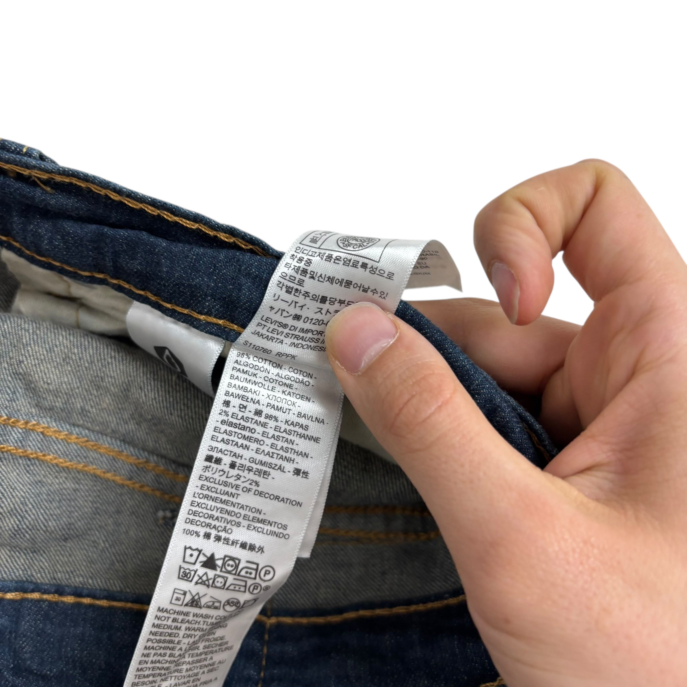 Levis 541 Jeans W42 L30 Mens Dark Blue Athletic Tapered Fit Stretch Denim (E)