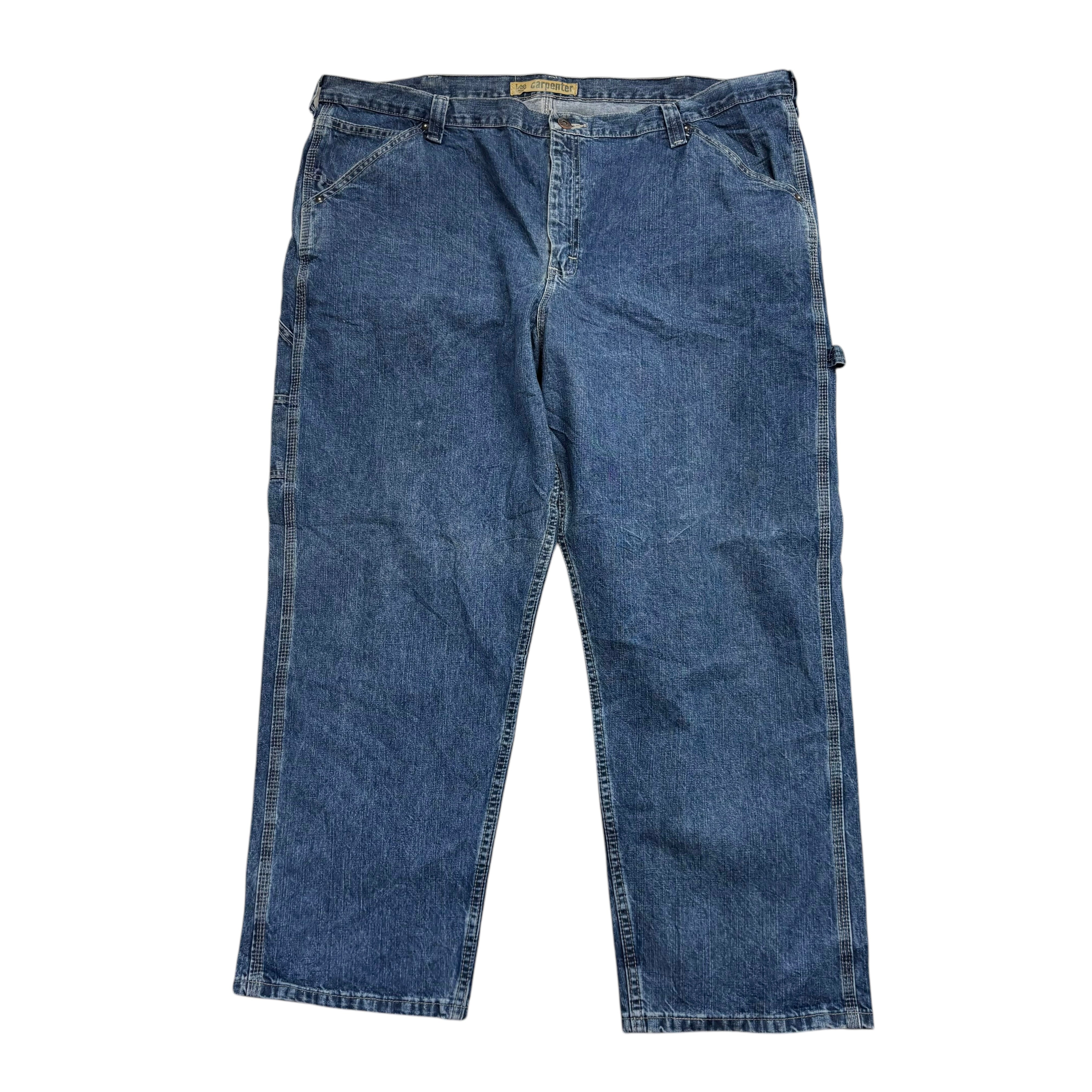 Lee Carpenter Jeans W46 L30 Mens Mid Blue Baggy Relaxed Straight Fit Denim (E)