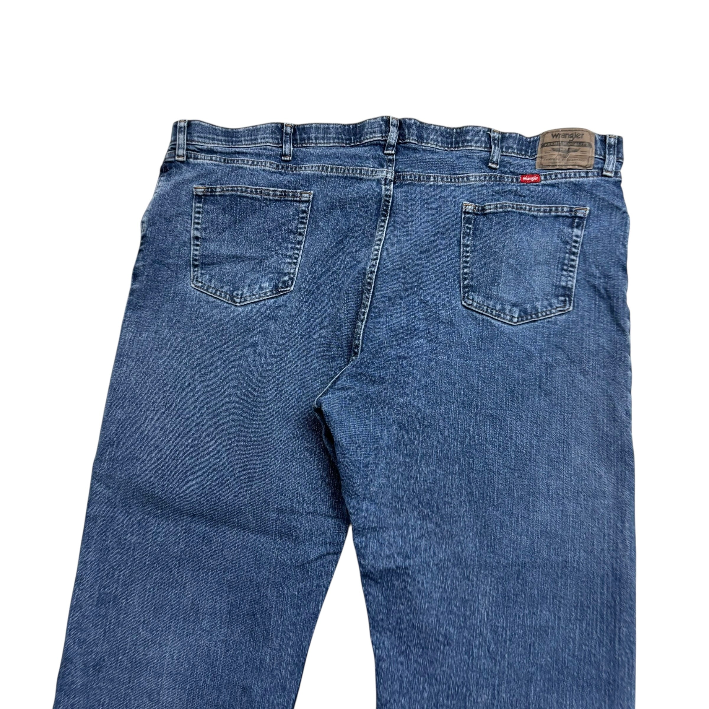 Wrangler Jeans W48 L30 Mens Mid Blue Regular Straight Fit Stretch Denim (E)