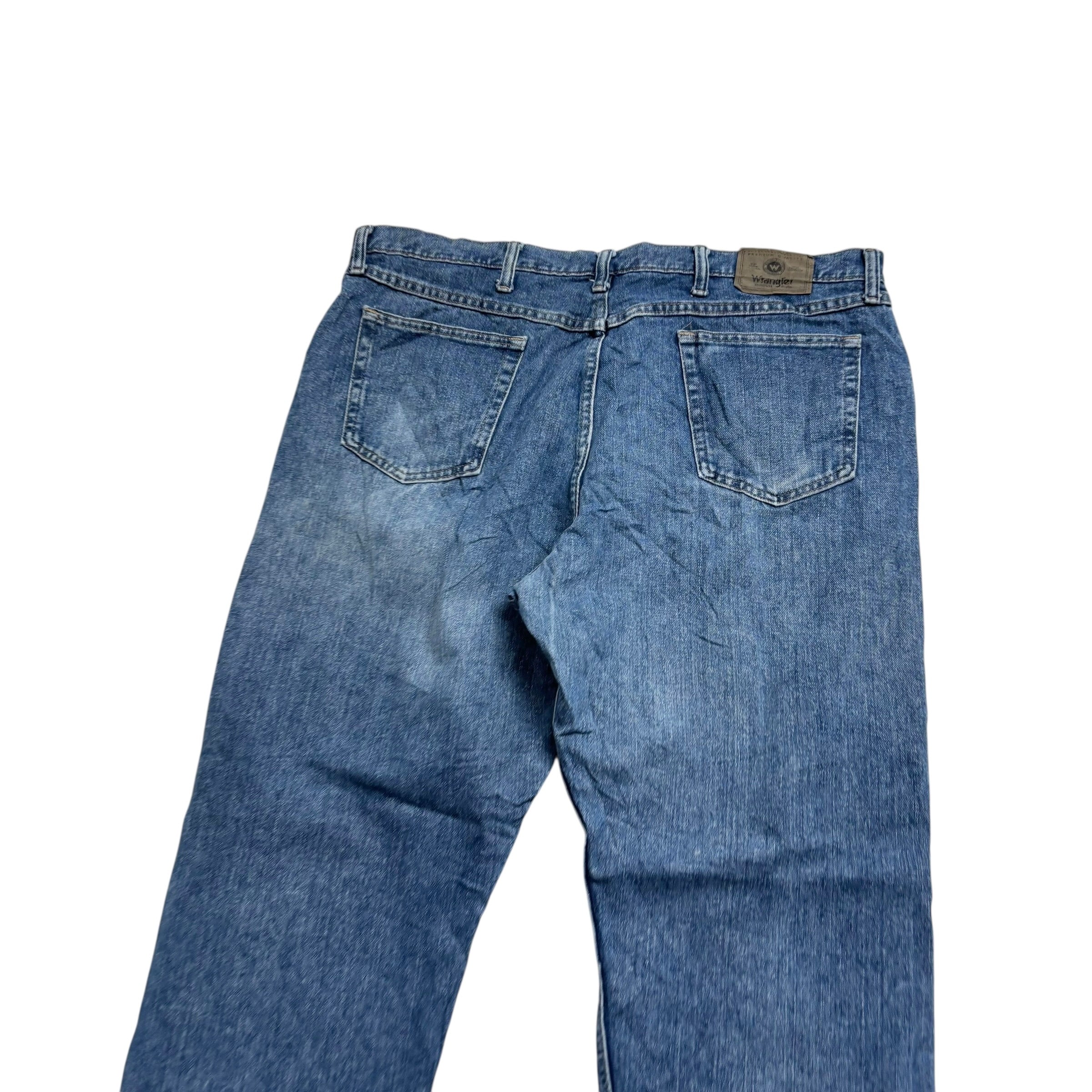 Wrangler Jeans W40 L30 Mens Mid Blue Relaxed Straight Fit Vintage Denim (E)