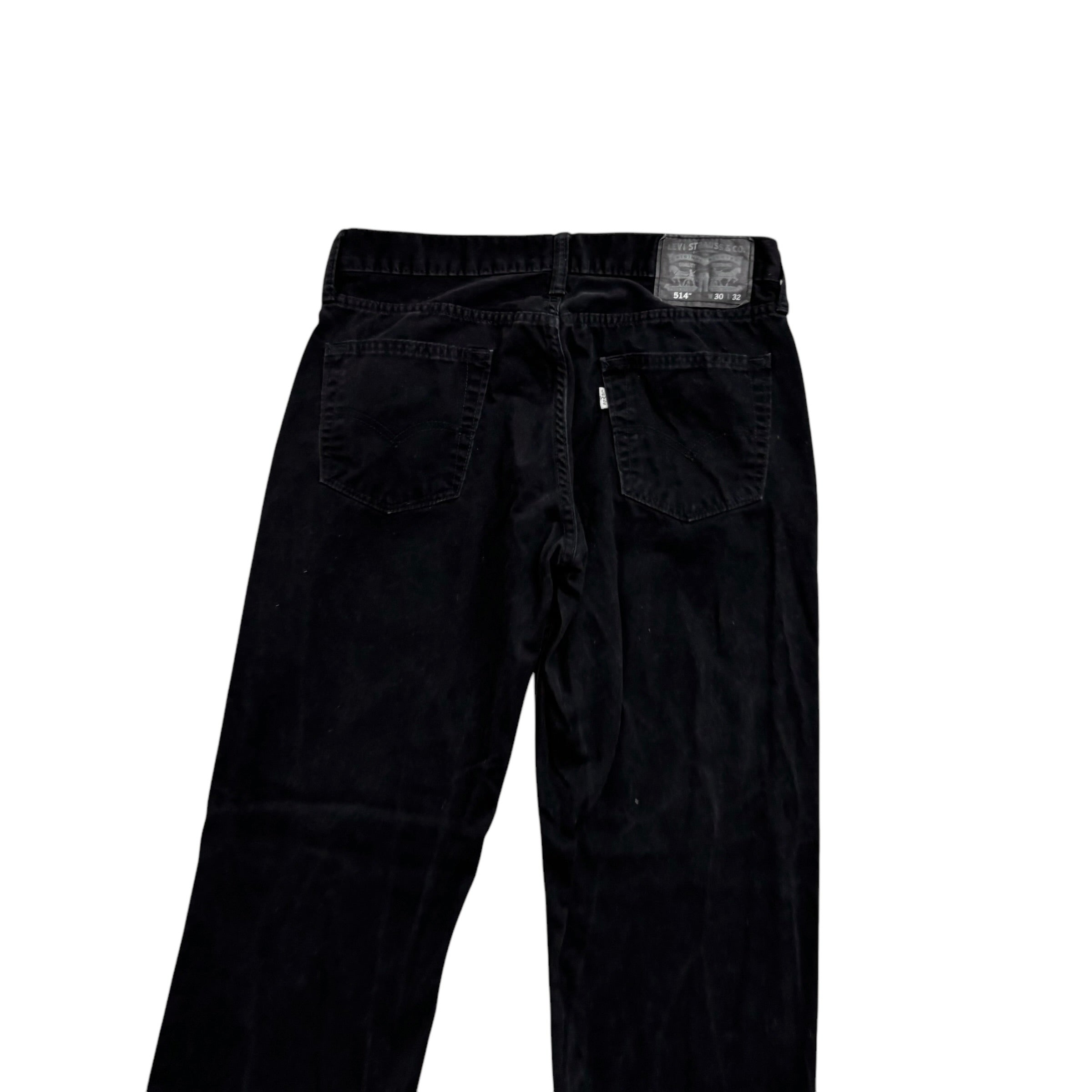Levis 514 Trousers W30 L32 Mens Black Regular Straight Fit Cotton Pants (E)