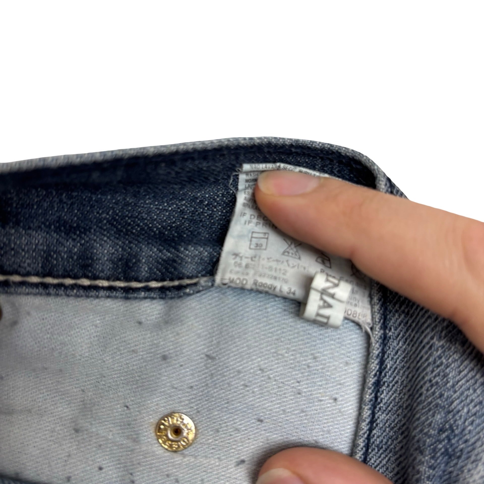 Diesel Roody Jeans W34 L33 Mens Mid Blue Relaxed Straight Fit Denim