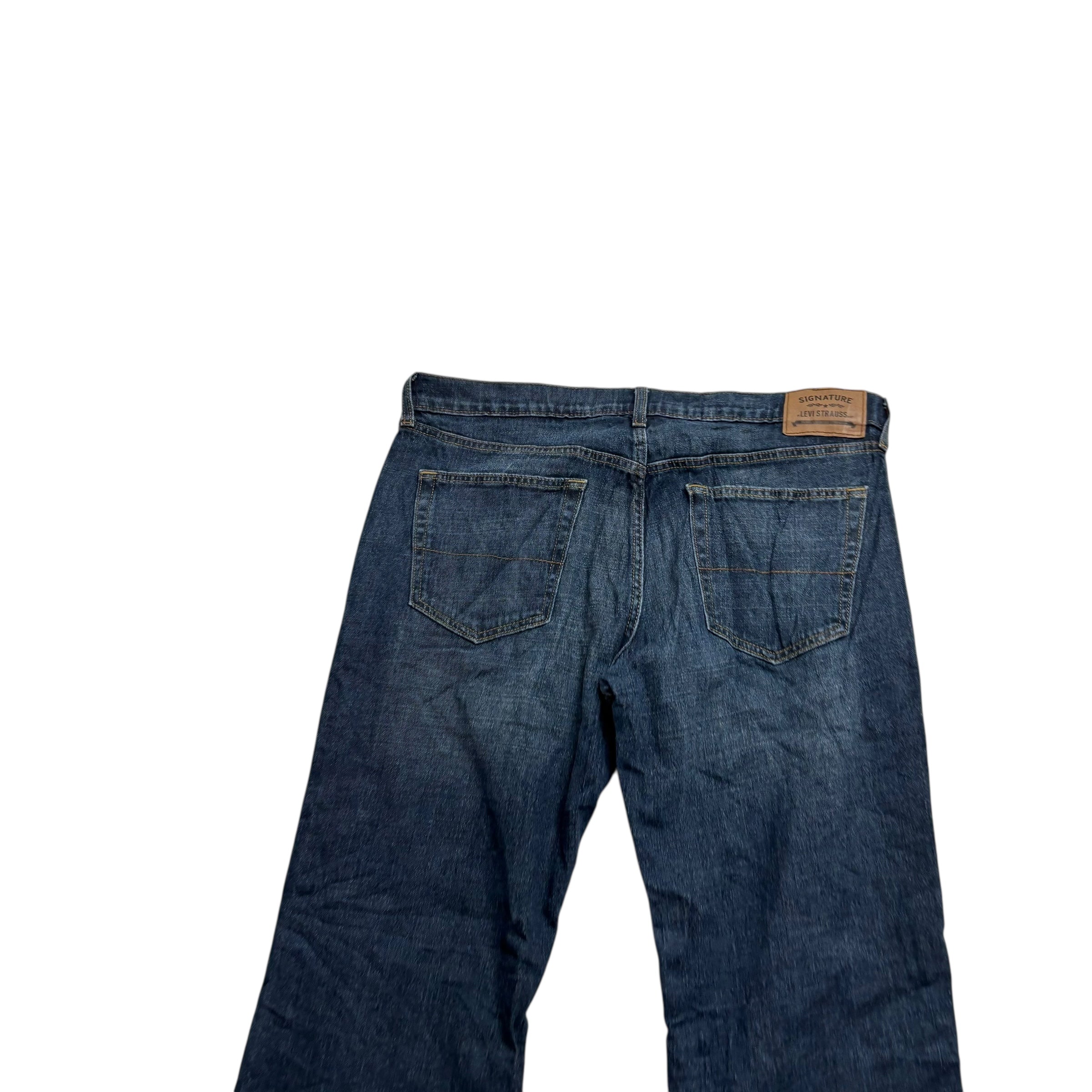 Levis Signature Jeans W36 L30 Mens Dark Blue Relaxed Baggy Fit Stretch (E)