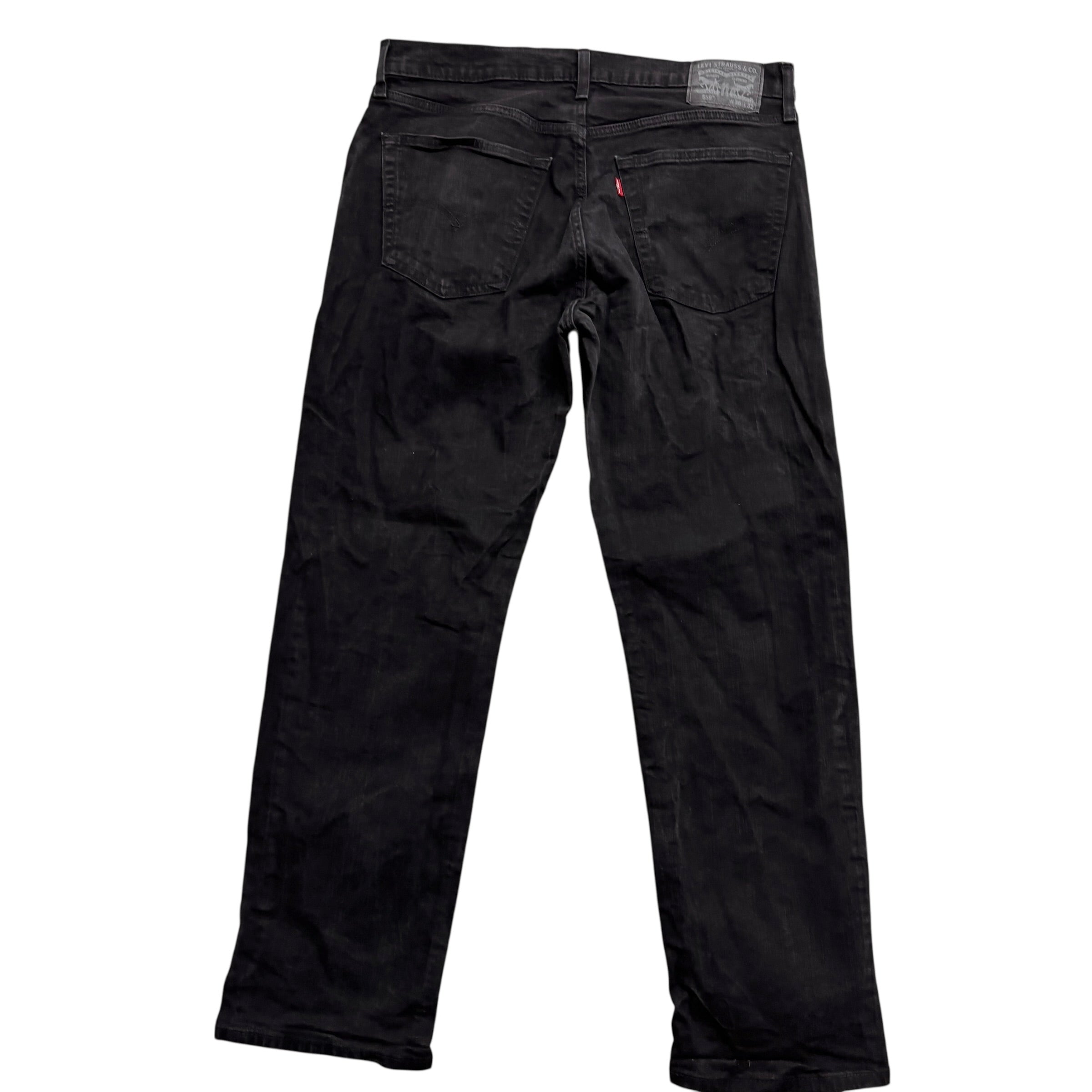Levis 559 Jeans W36 L31 Mens Black Relaxed Straight Fit Stretch Denim (E)
