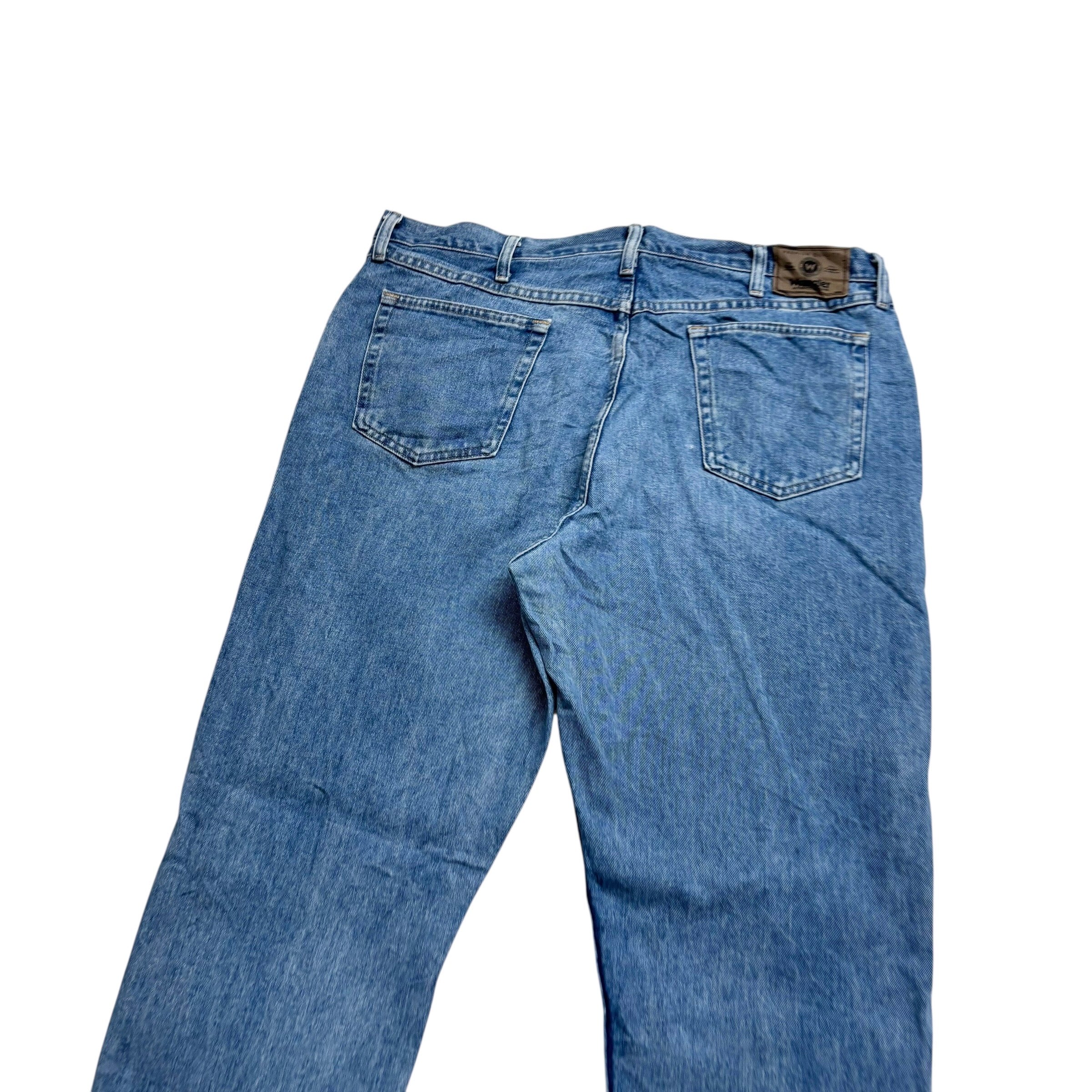 Wrangler Jeans W40 L32 Mens Light Blue Relaxed Straight Fit Denim
