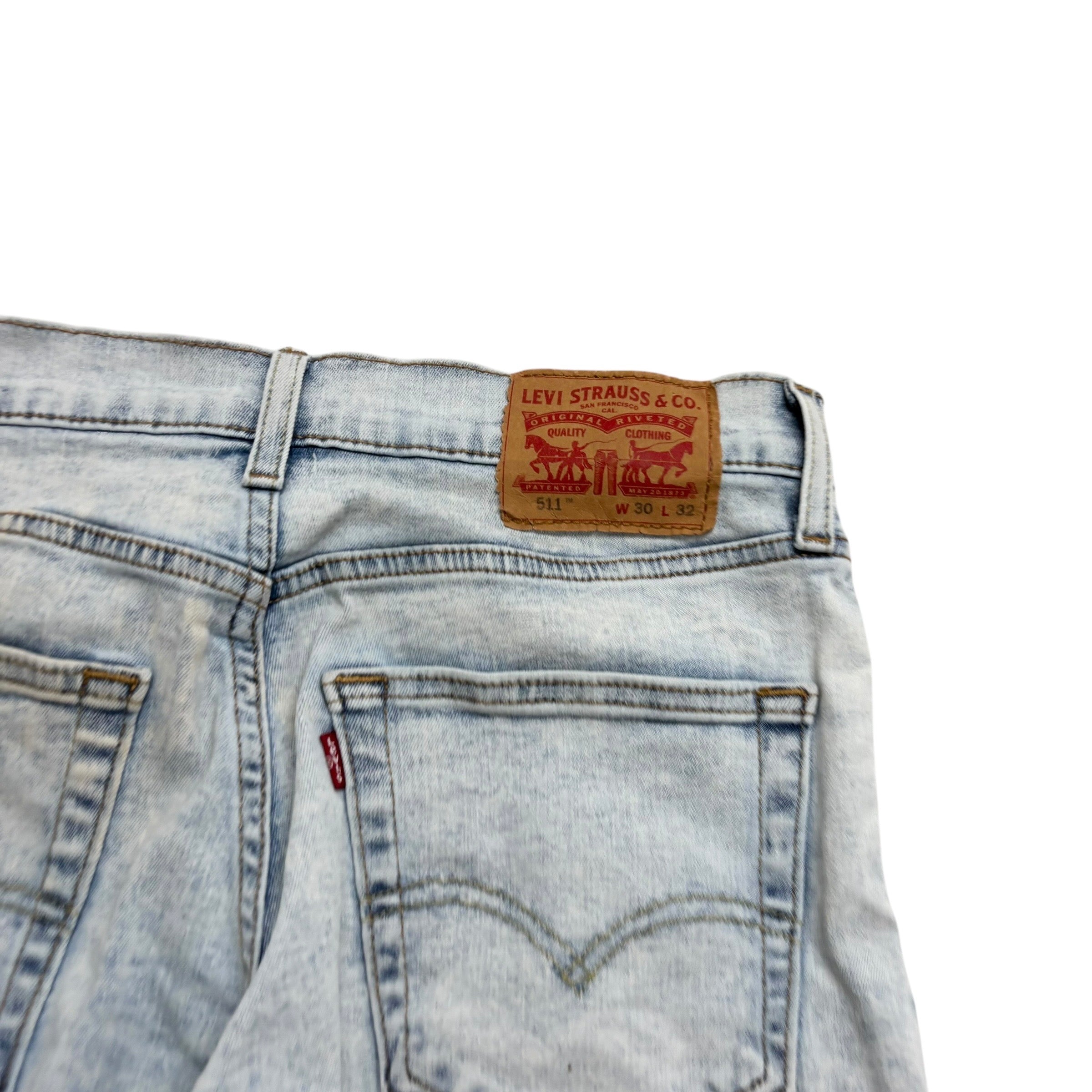 Levis 511 Jeans W30 L32 Mens Light Blue Slim Fit Stretch Denim