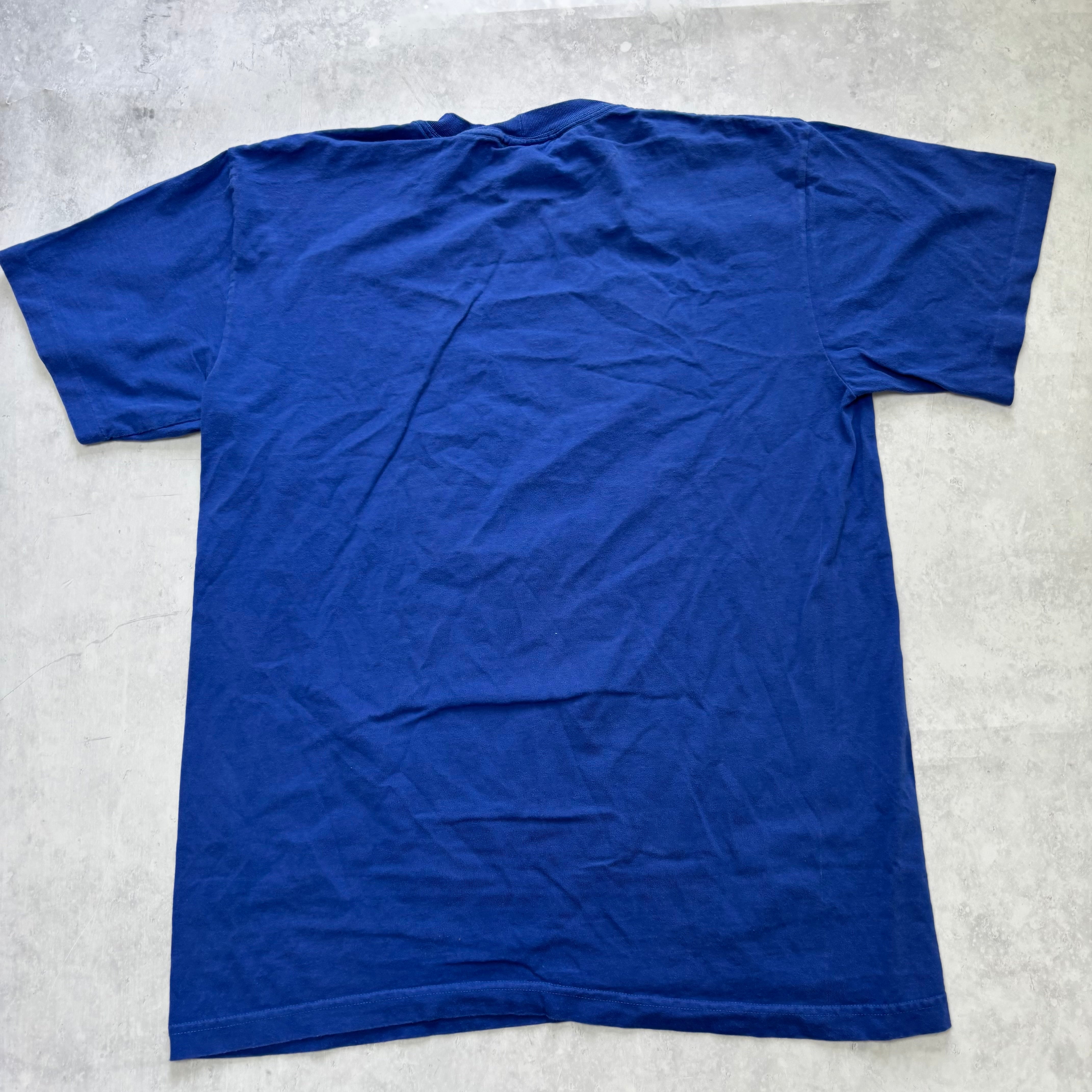 Vintage T Shirt Mens XL Blue Single Stitch Graphic Print 90s Tourist USA (E)