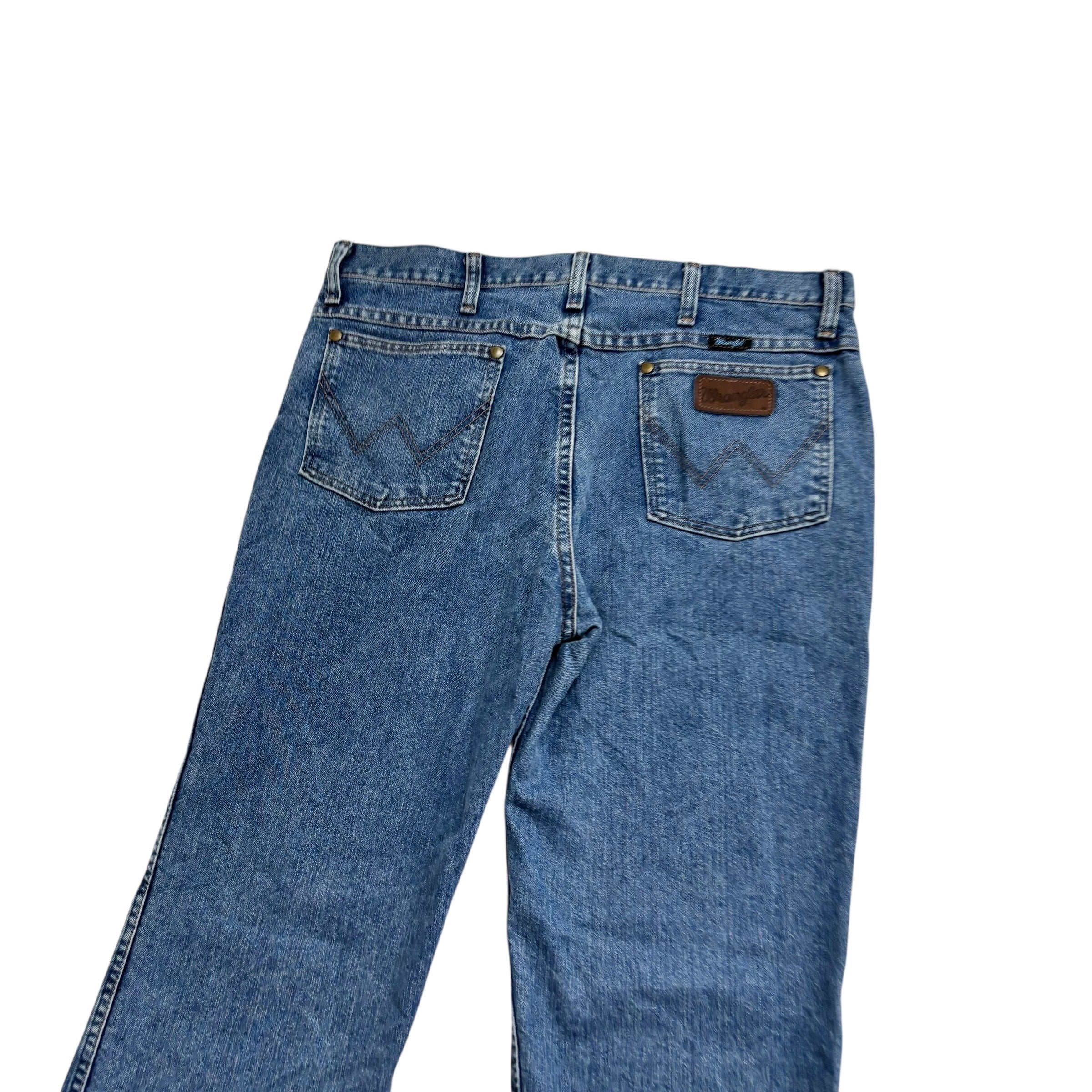 Wrangler Jeans Cowboy Cut W34 L32 Mens Mid Blue Cool Vantage Slim Fit Denim (E)