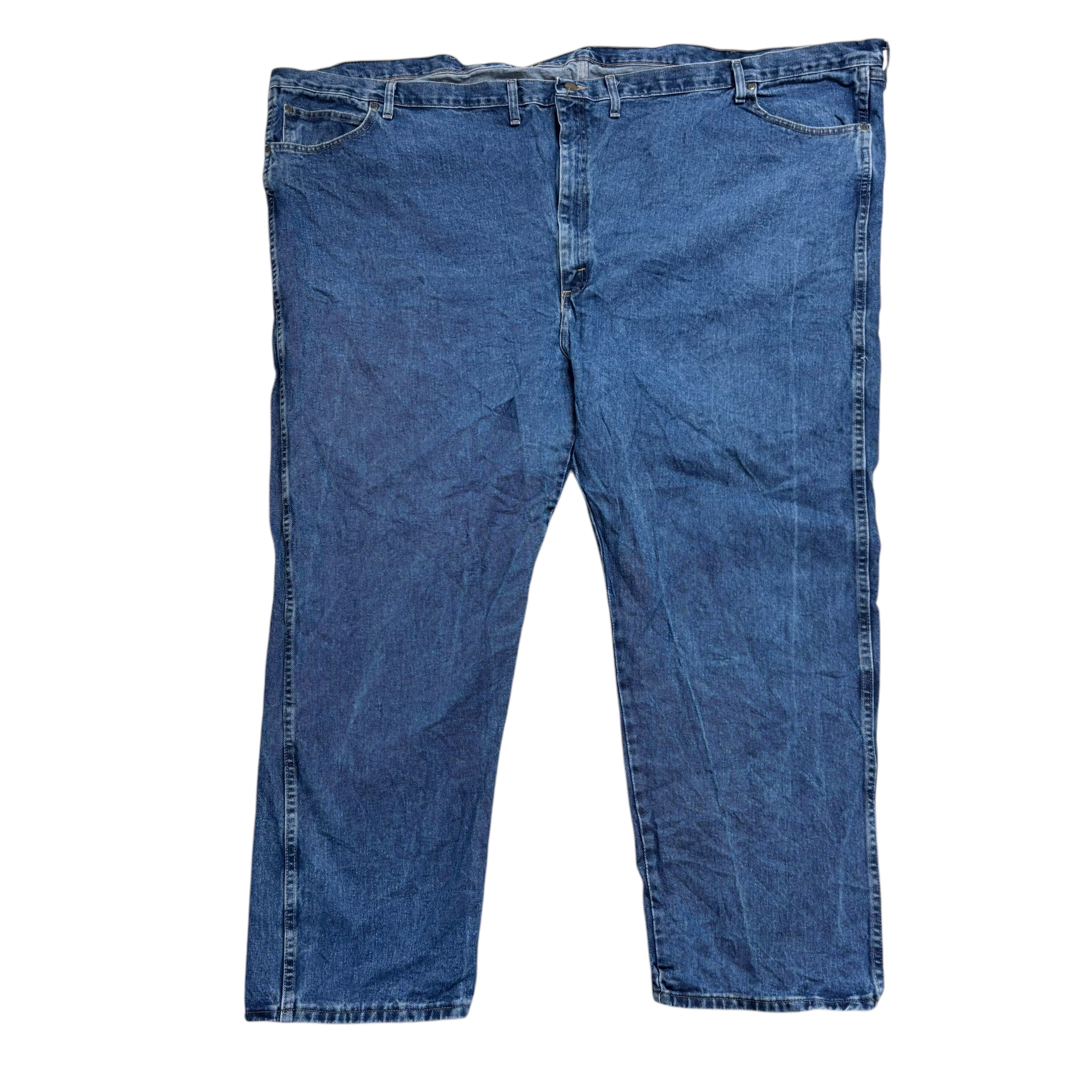 Wrangler Jeans W66 L32 Mens Mid Blue Regular Straight Fit Vintage Denim (E)