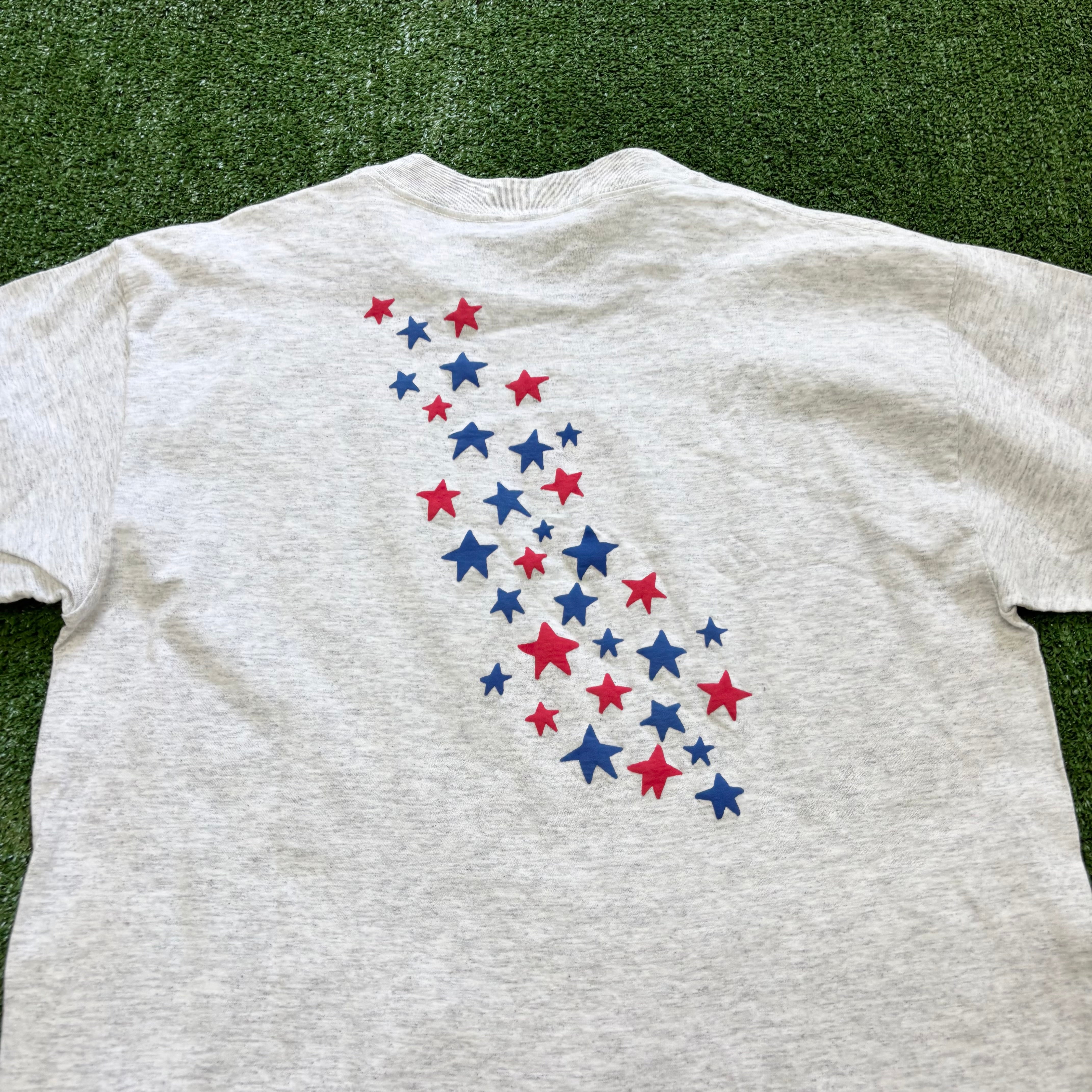 Vintage T Shirt Mens Medium Grey Single Stitch Graphic Print 90s USA (E)