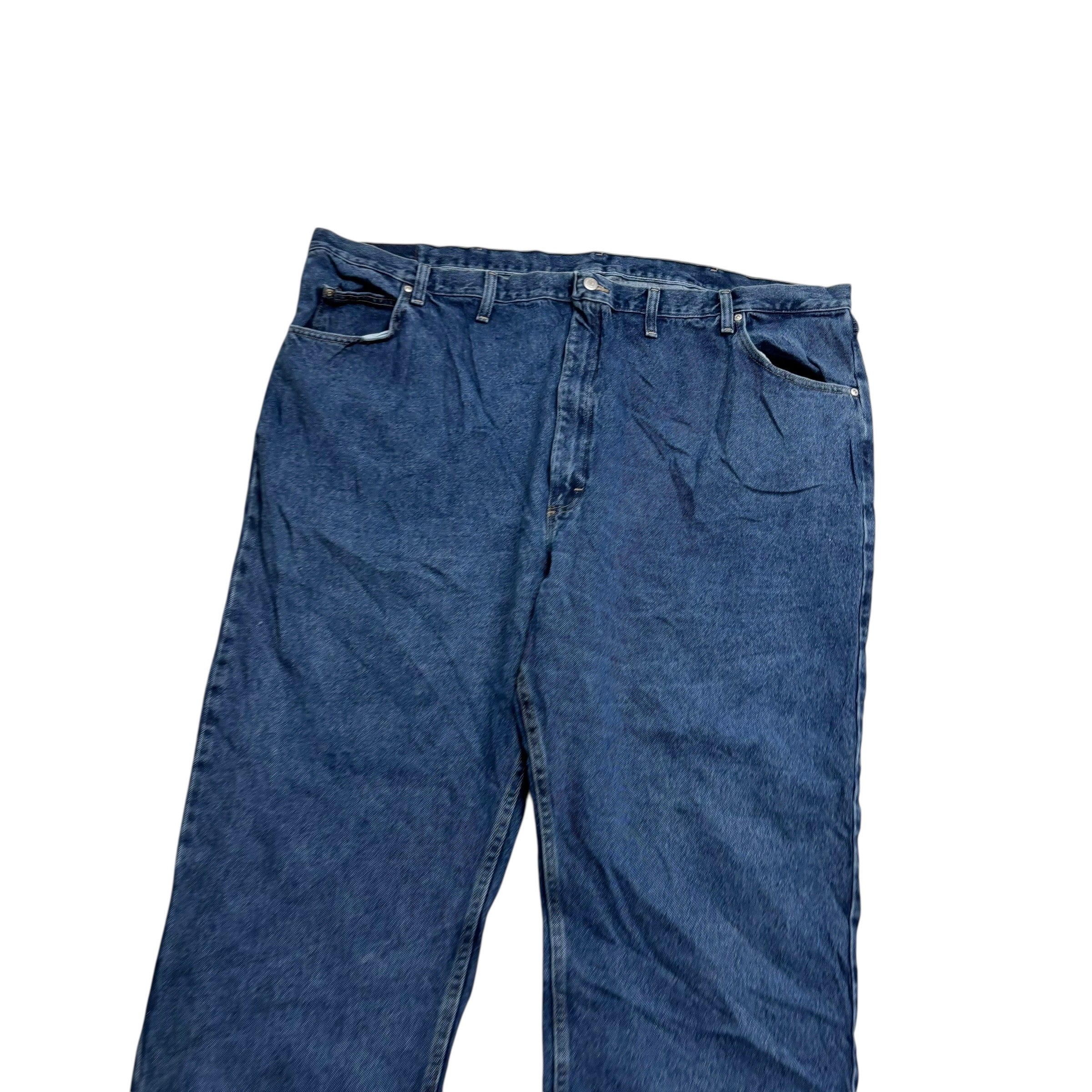Wrangler Jeans W52 L30 Mens Mid Blue Relaxed Straight Fit Denim