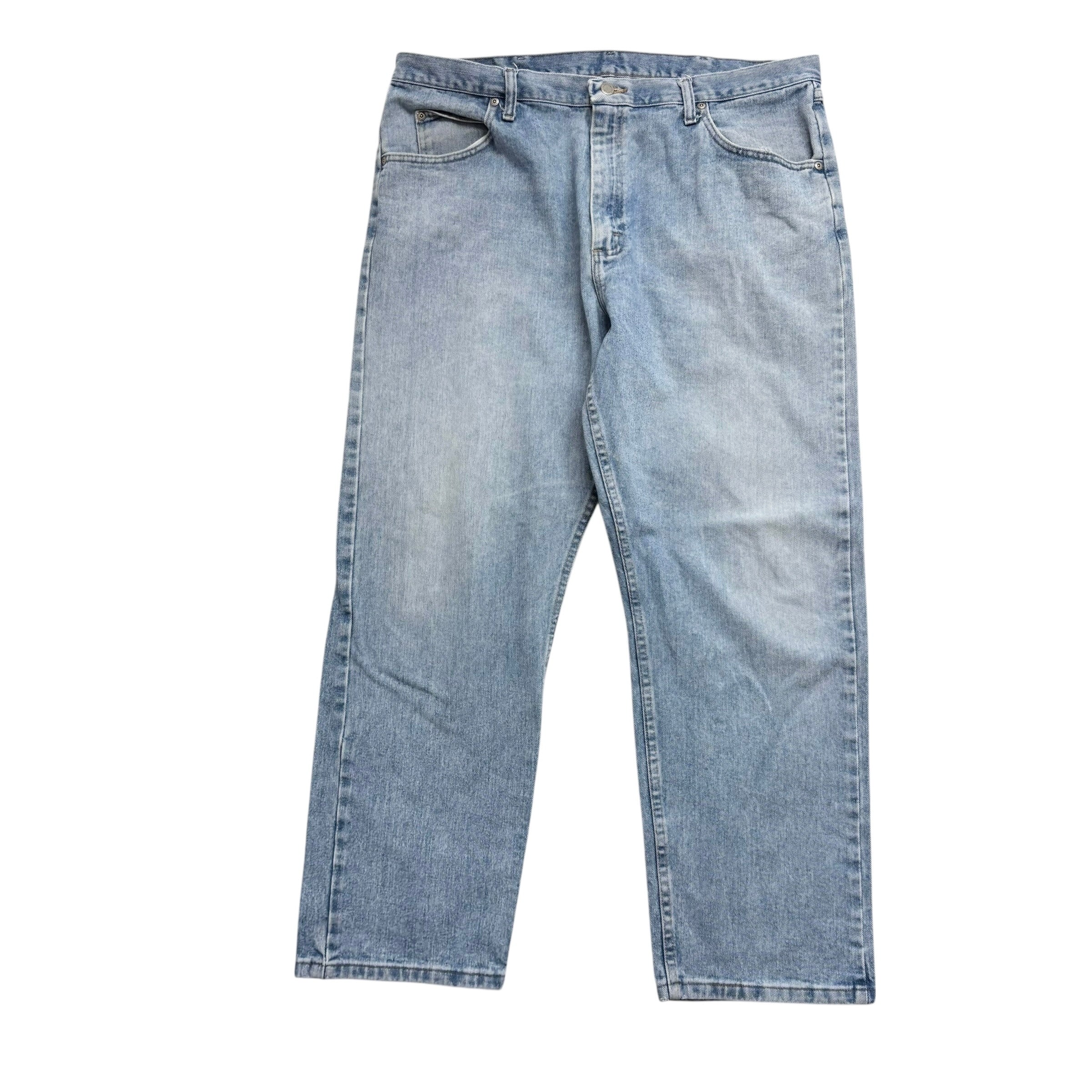 Wrangler Jeans W40 L30 Mens Light Blue Relaxed Straight Fit Vintage Denim (E)