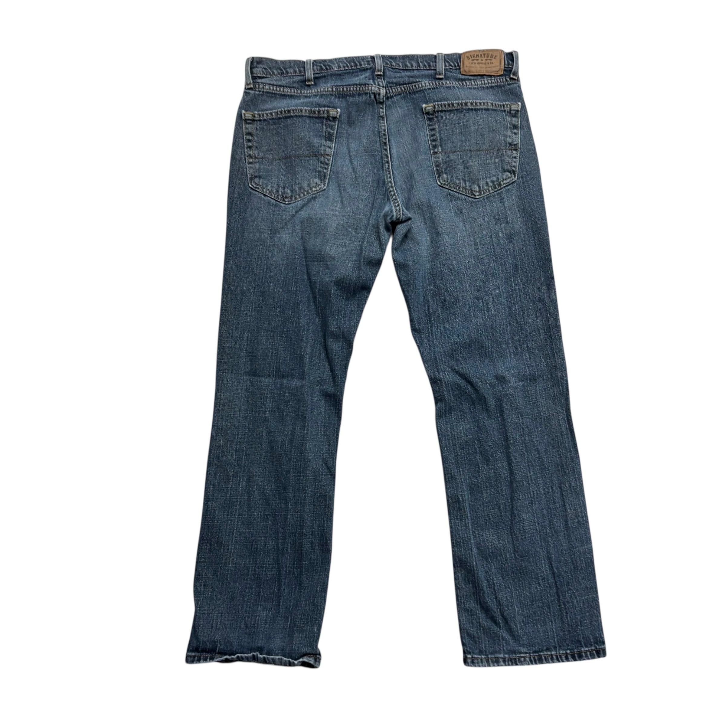 Levis Signature Jeans W38 L30 Mens Dark Blue Relaxed Straight Fit Stretch (F)
