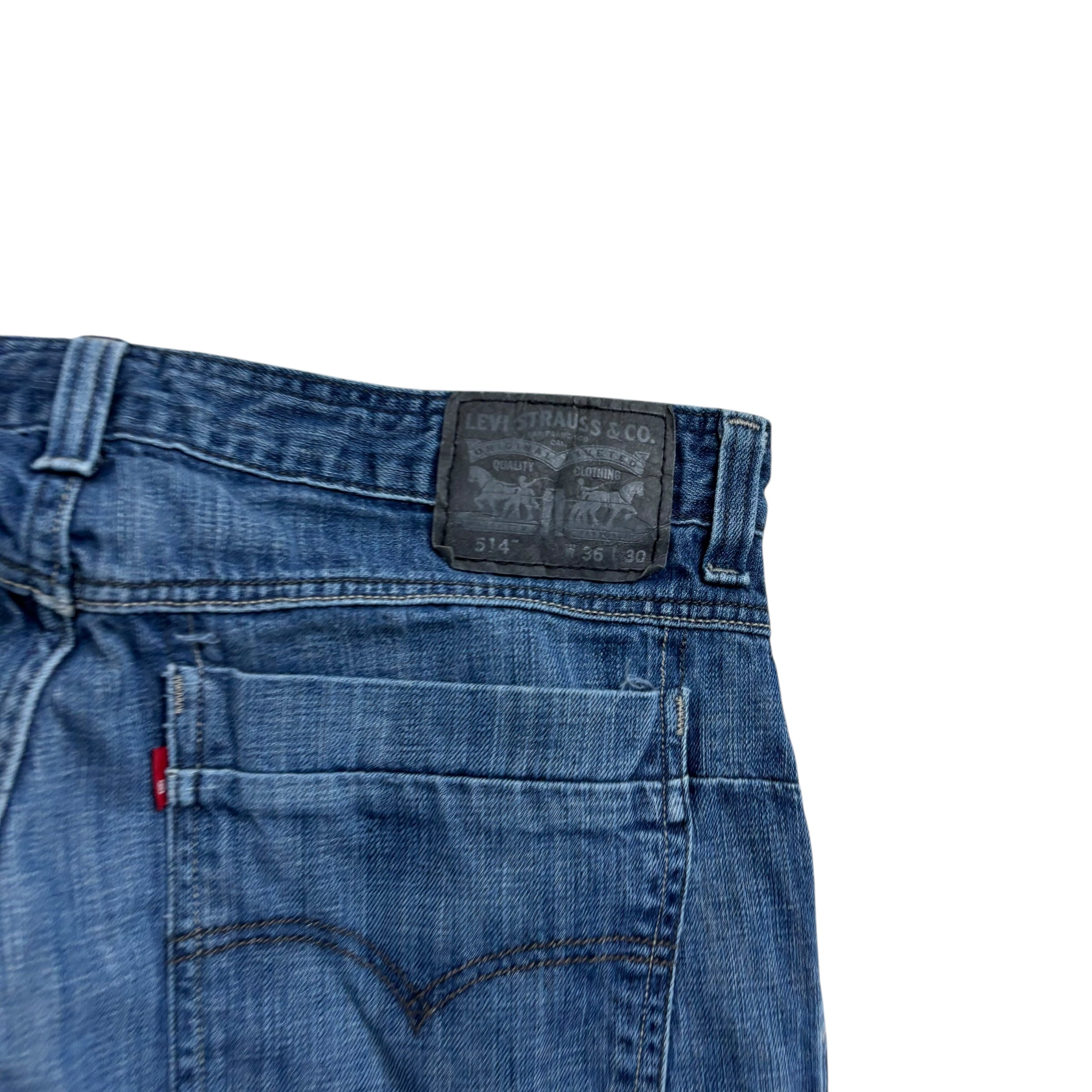 Levis 514 Jeans W36 L29 Mens Dark Blue Regular Straight Fit Vintage Denim