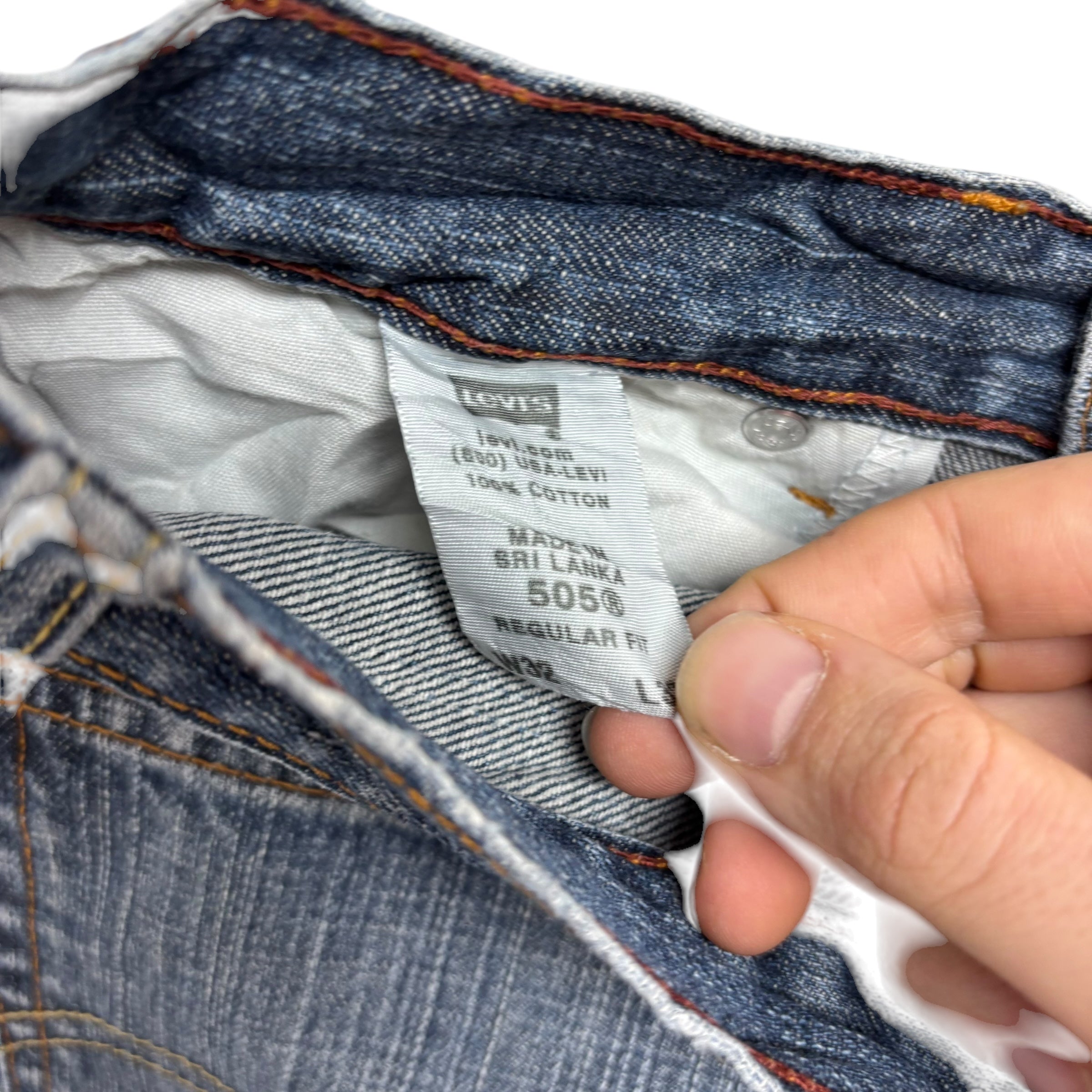 Levis 505 Jeans W32 L31 Mens Dark Blue Regular Straight Fit Vintage Denim (E)