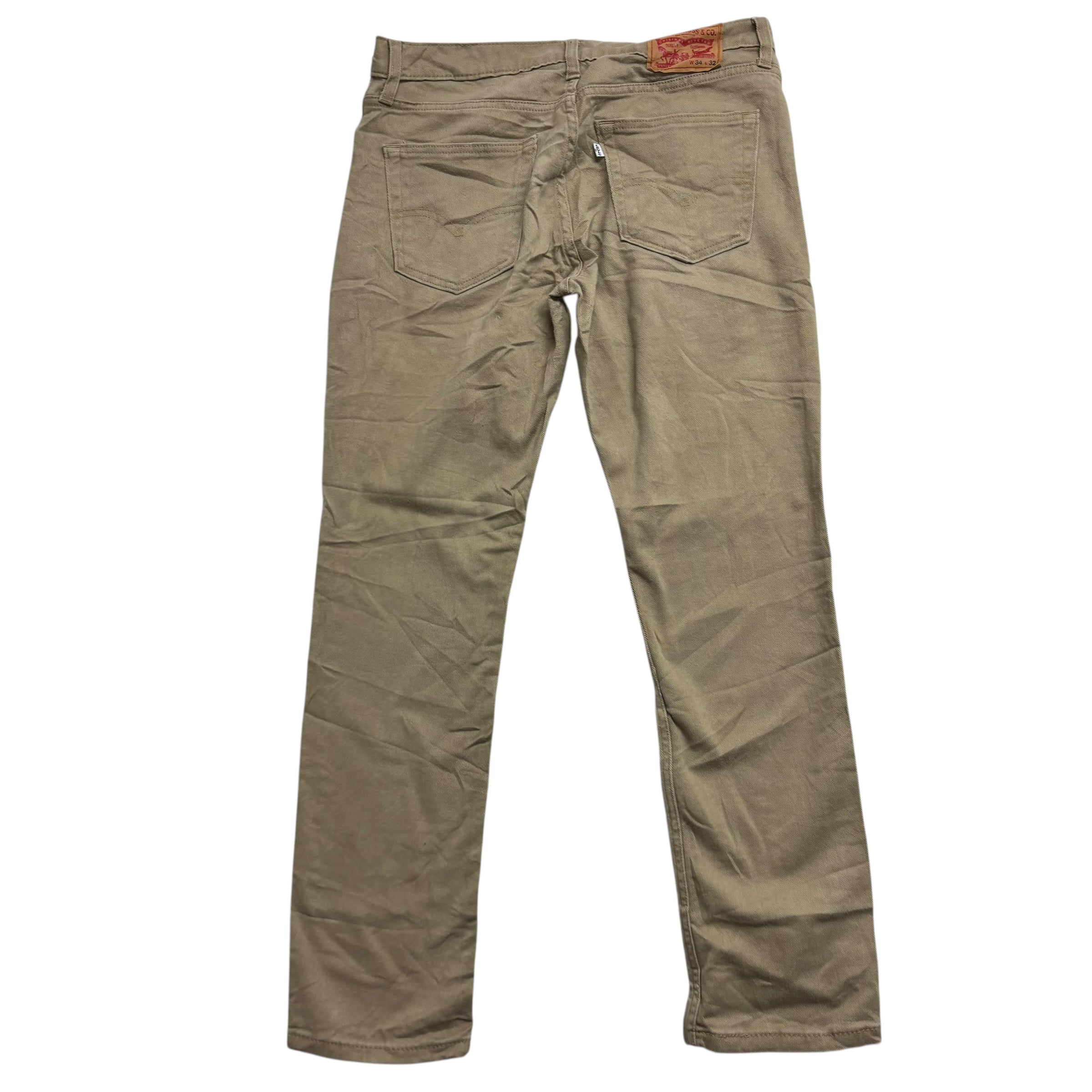 Levis 511 Trousers W34 L32 Mens Beige Slim Fit Stretch Pants
