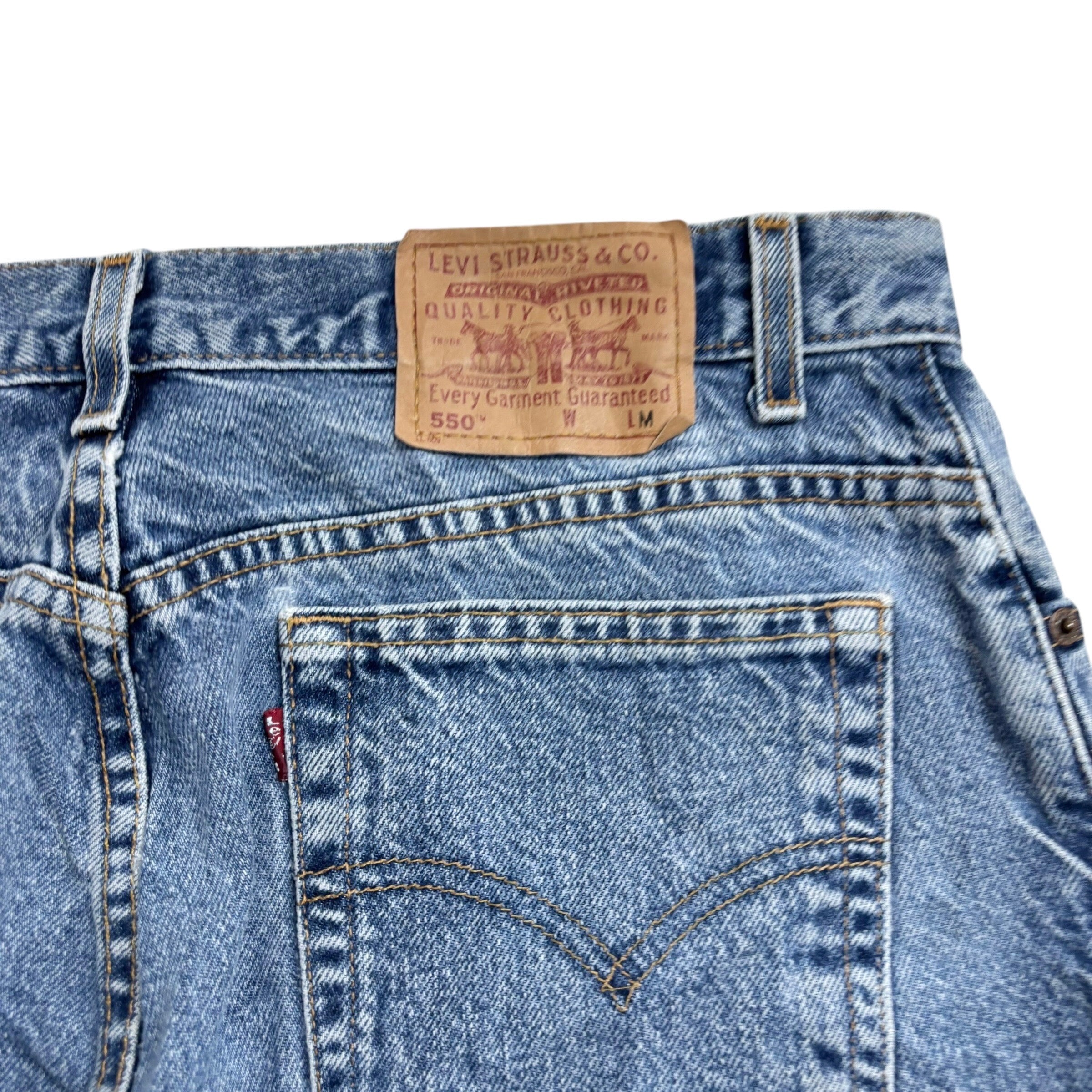 Levis 550 Jeans W34 L31 Womens Light Blue Relaxed Taper Mom Vintage Denim