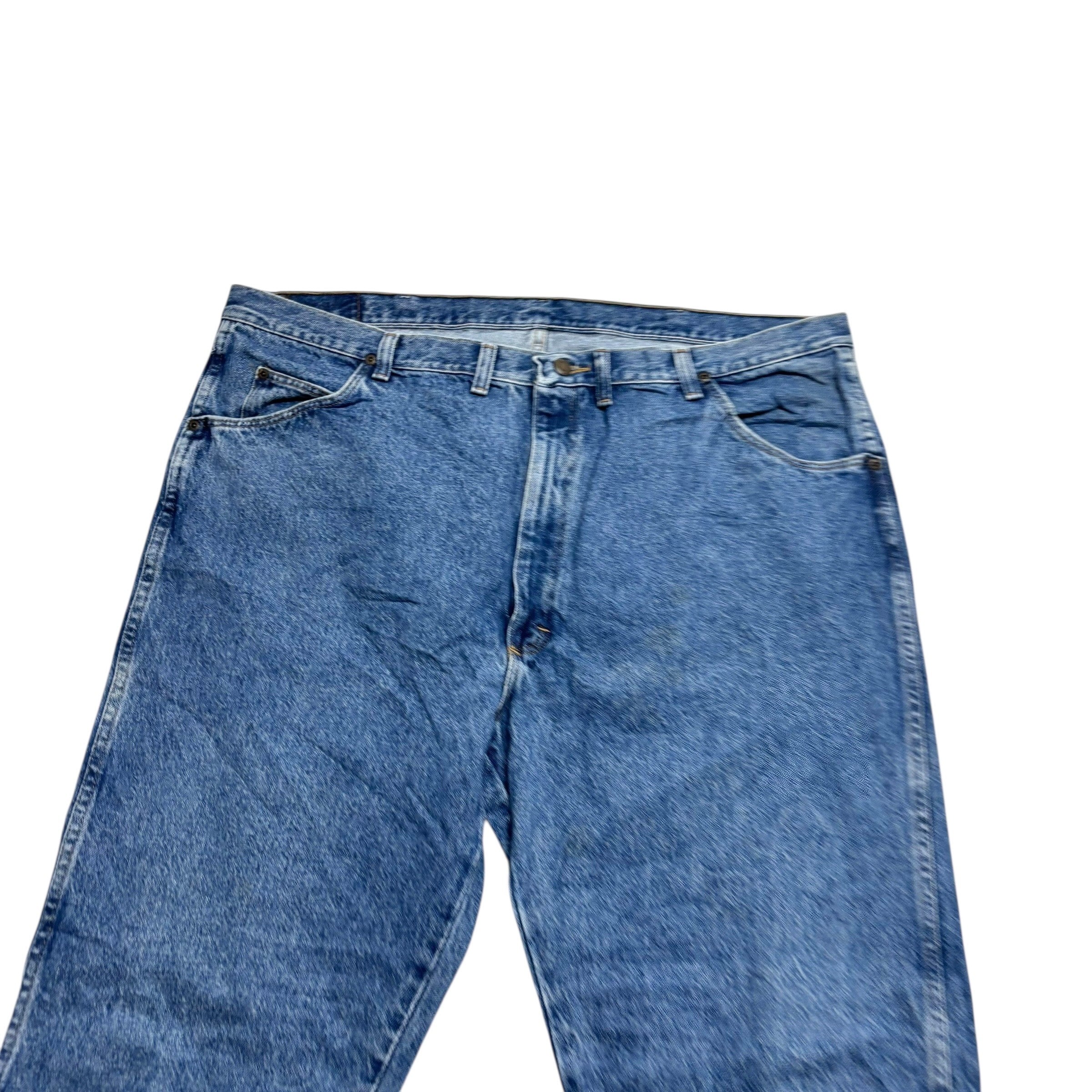 Wrangler Jeans W44 L30 Mens Mid Blue Regular Straight Fit Vintage Denim